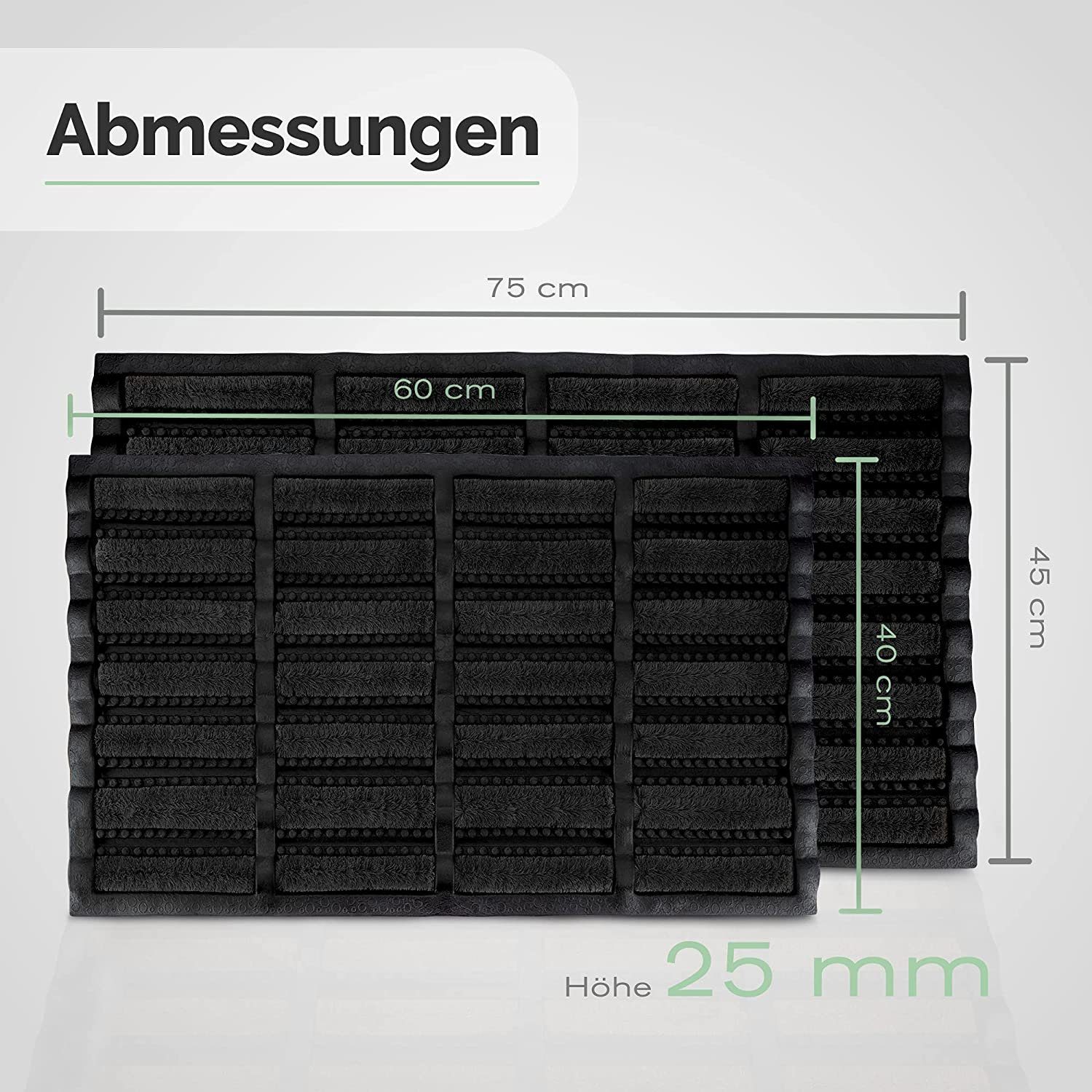 Entrando Fußmatte Fussmatte aus Kokos und Gummi für die Haustür, Rechteckig günstig online kaufen