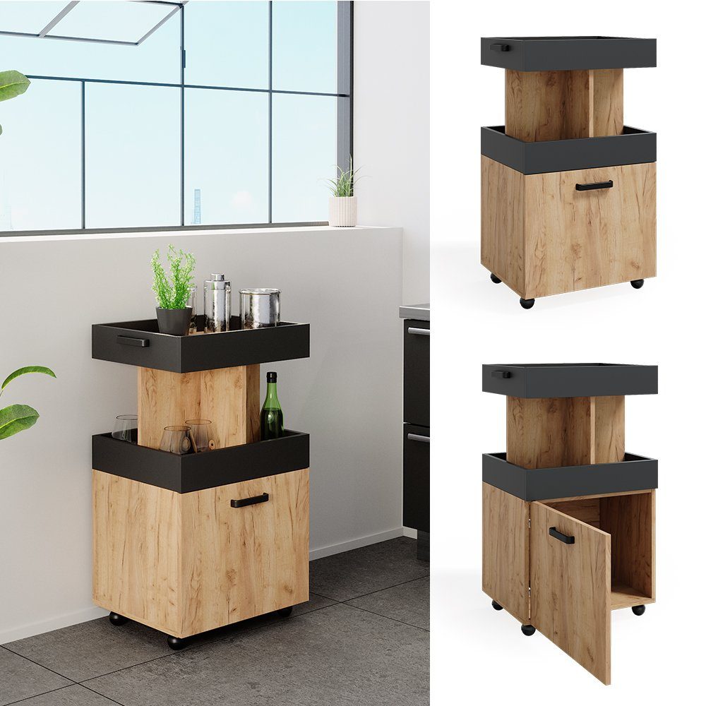 Vicco Barschrank Kamber, Goldkraft Eiche/Anthrazit, 50 günstig online kaufen
