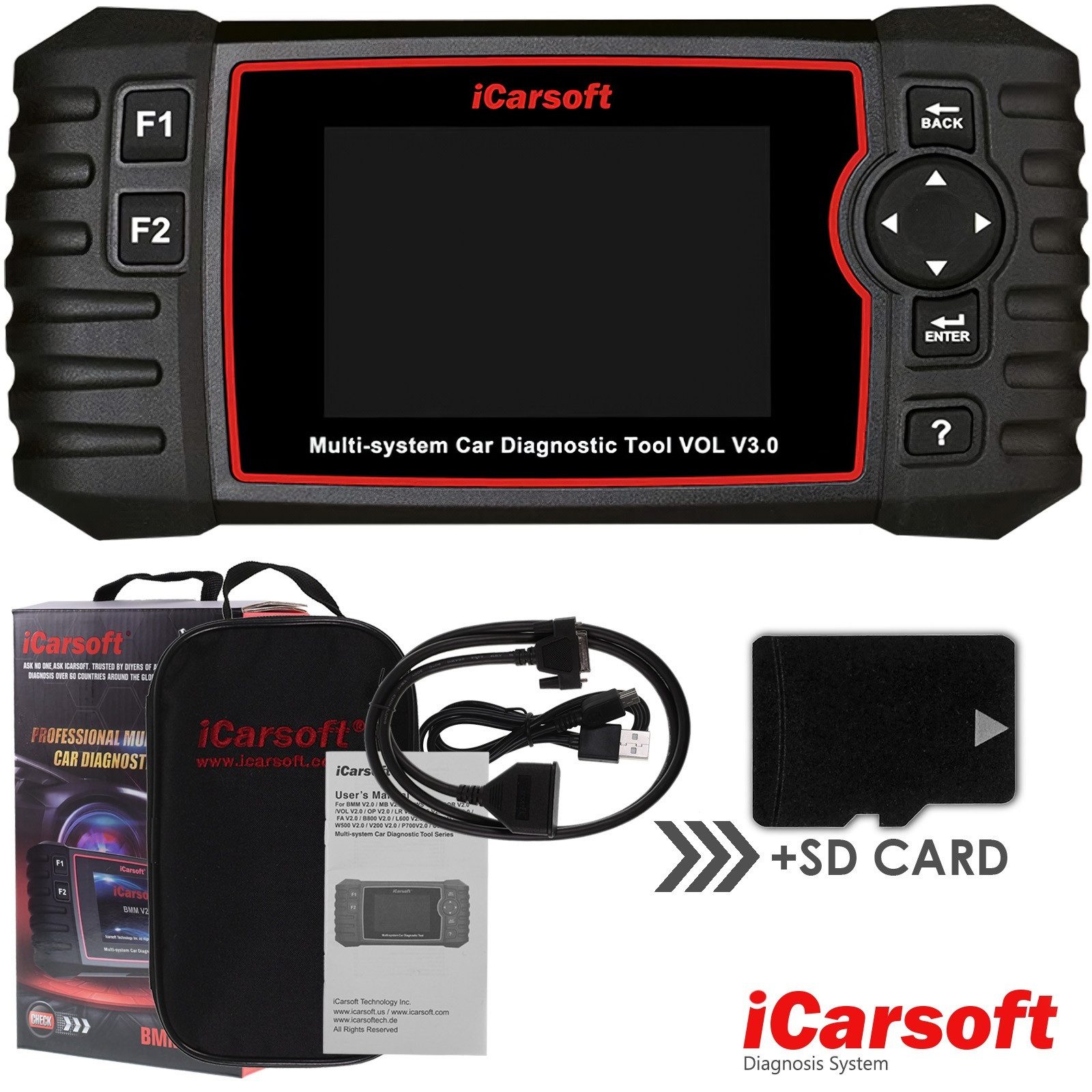 iCarsoft OBD2-Diagnosegerät VOL V3.0 für Volvo & Saab inkl. deutsche Updates