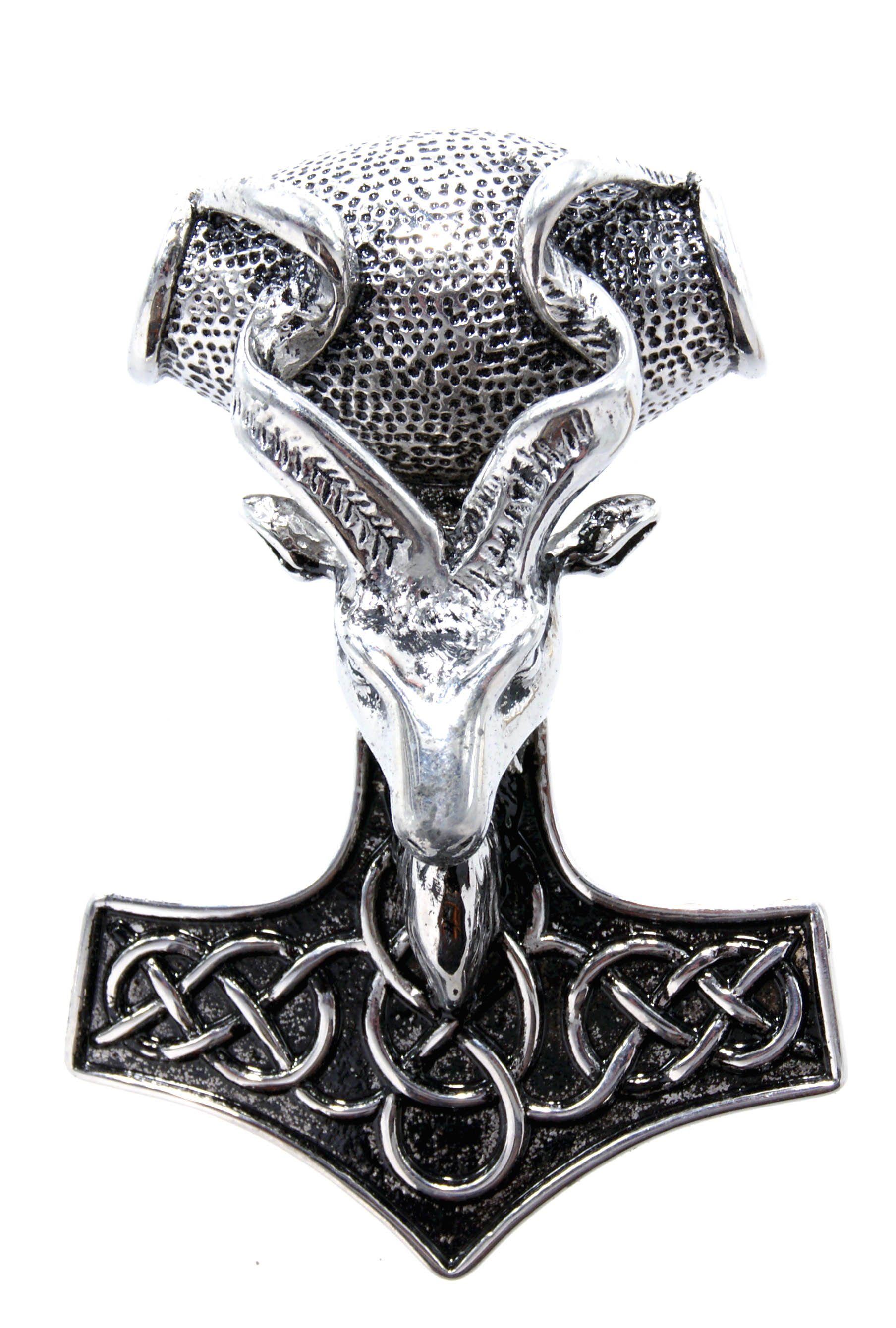 Hammer Ziege of Kiss Leather Kettenanhänger Widder Anhänger XL Thor Thors Thorshammer aus Odin Edelstahl