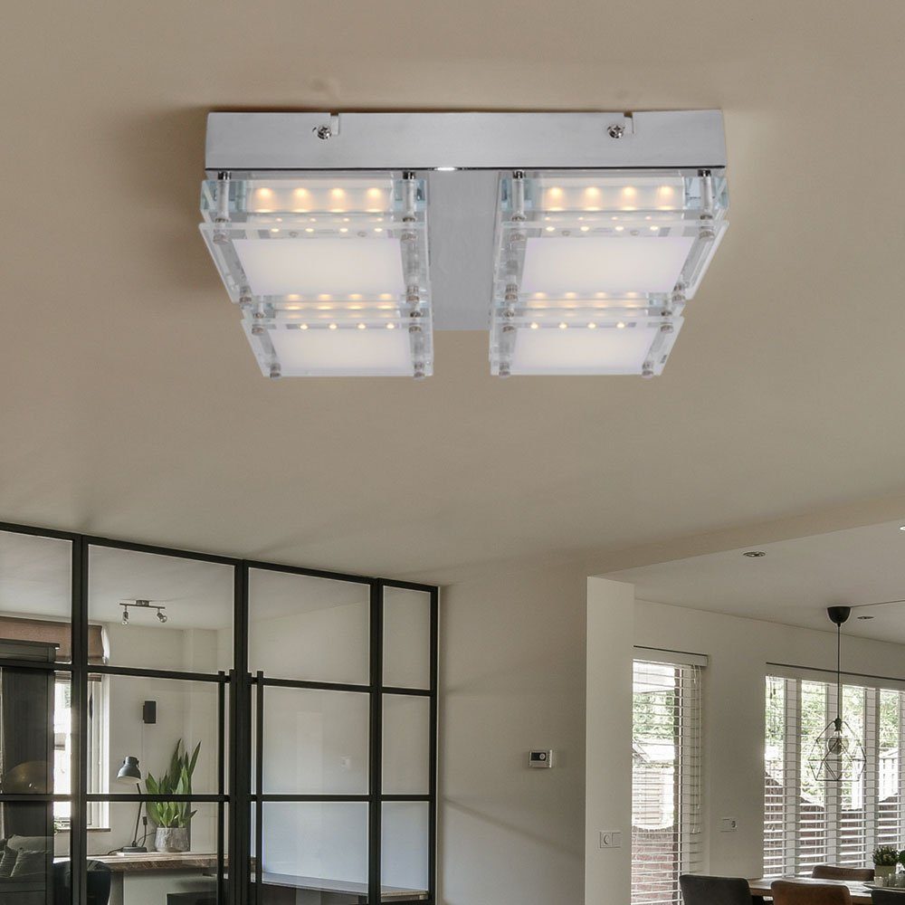 LED verbaut, 4-flammig, Modern LED-Leuchtmittel Deckenleuchte, Deckenleuchte WOFI Deckenlampe fest Wohnzimmerleuchte, Warmweiß,