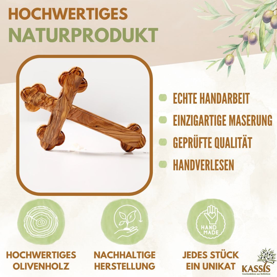 Kassis Geschenkartikel Dekoobjekt Kreuz aus Olivenholz, handgemacht, Kruzif günstig online kaufen