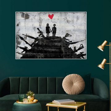 Posterlounge Poster Pineapple Licensing, Banksy - Love Amidst War, Modern Malerei