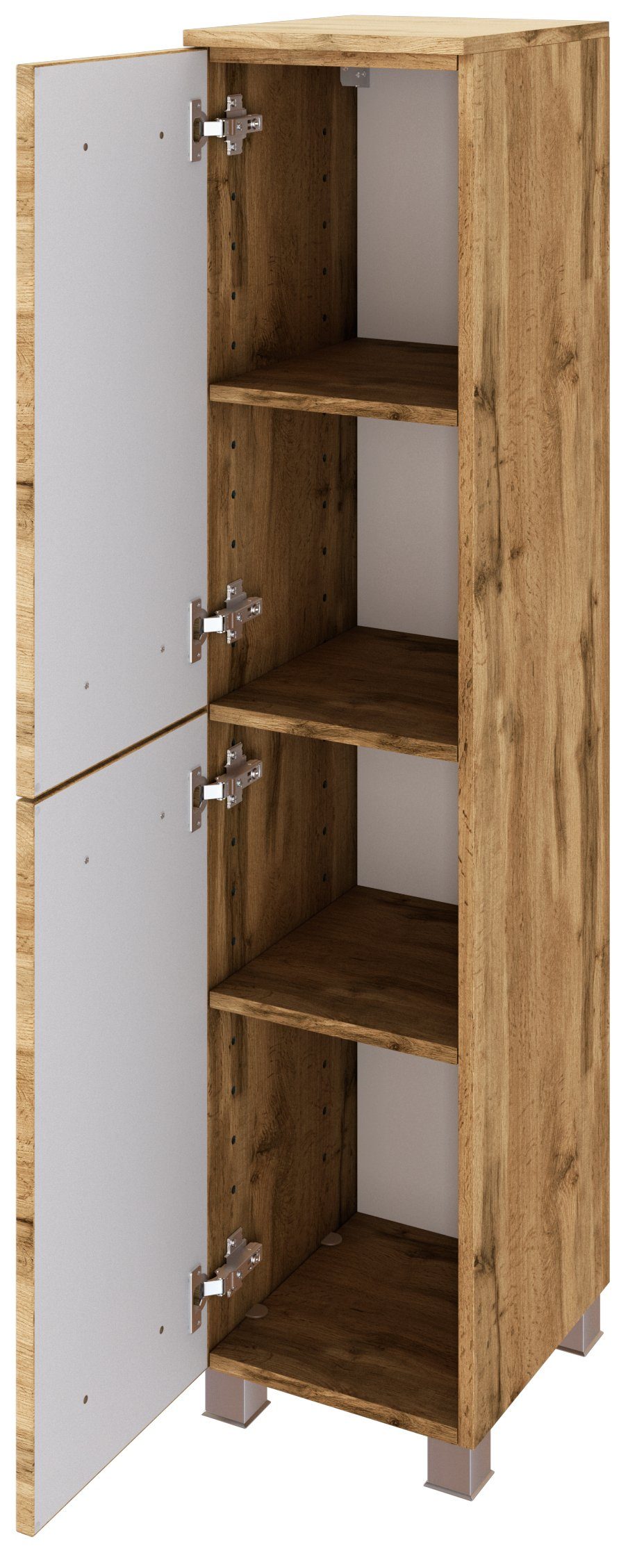 HELD MÖBEL Hochschrank Midischrank Livorno 30 cm Wotaneiche/Wotaneiche