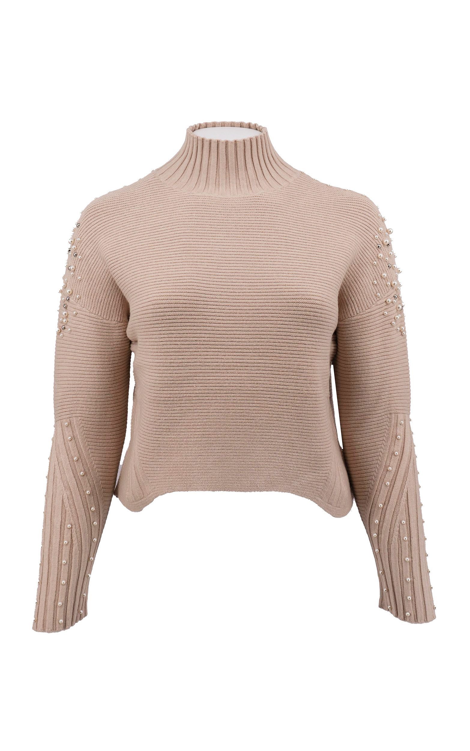 Passioni Rollkragenpullover mit Perlenverzierung günstig online kaufen