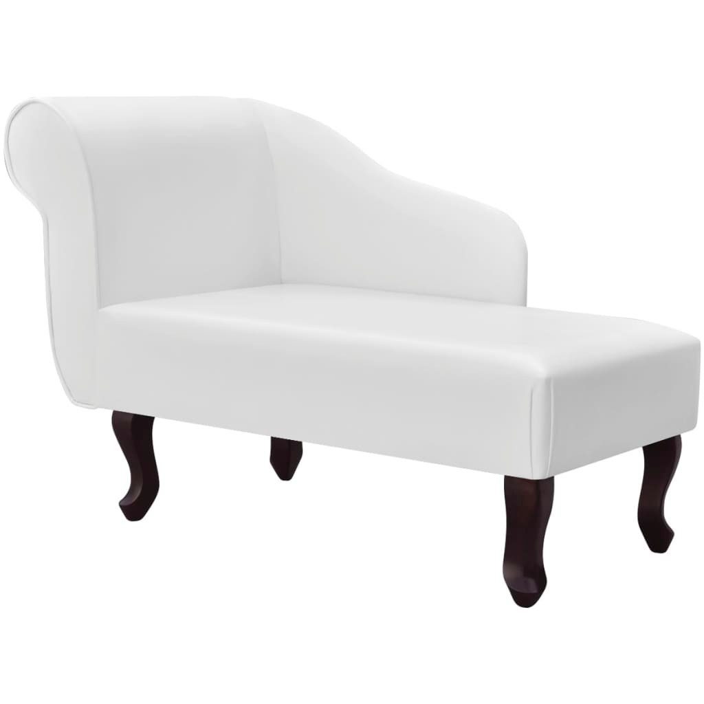 Sitzbank Chaiselongue Weiß Kunstleder Liegesofa Wohnzimmer Relaxliege