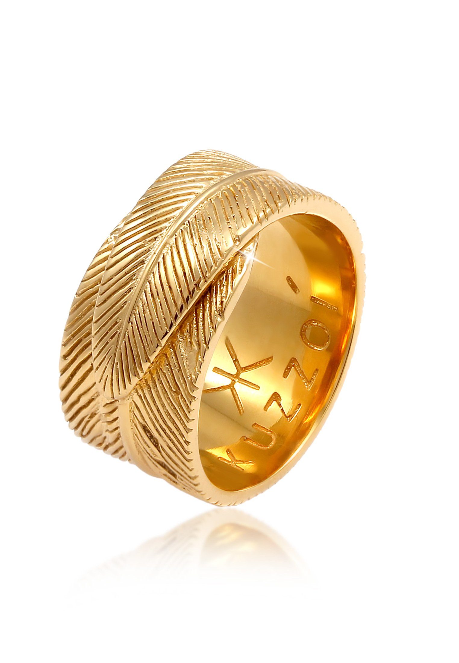 Kuzzoi Silberring Herren Feder Vintage Trend günstig online kaufen