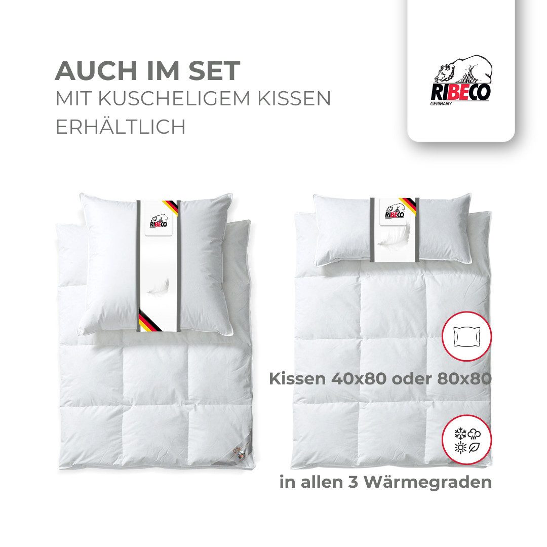 RIBECO Federbettdecke + Federkissen Laram, 2-tlg. Naturprodukt zum TOP-Prei günstig online kaufen
