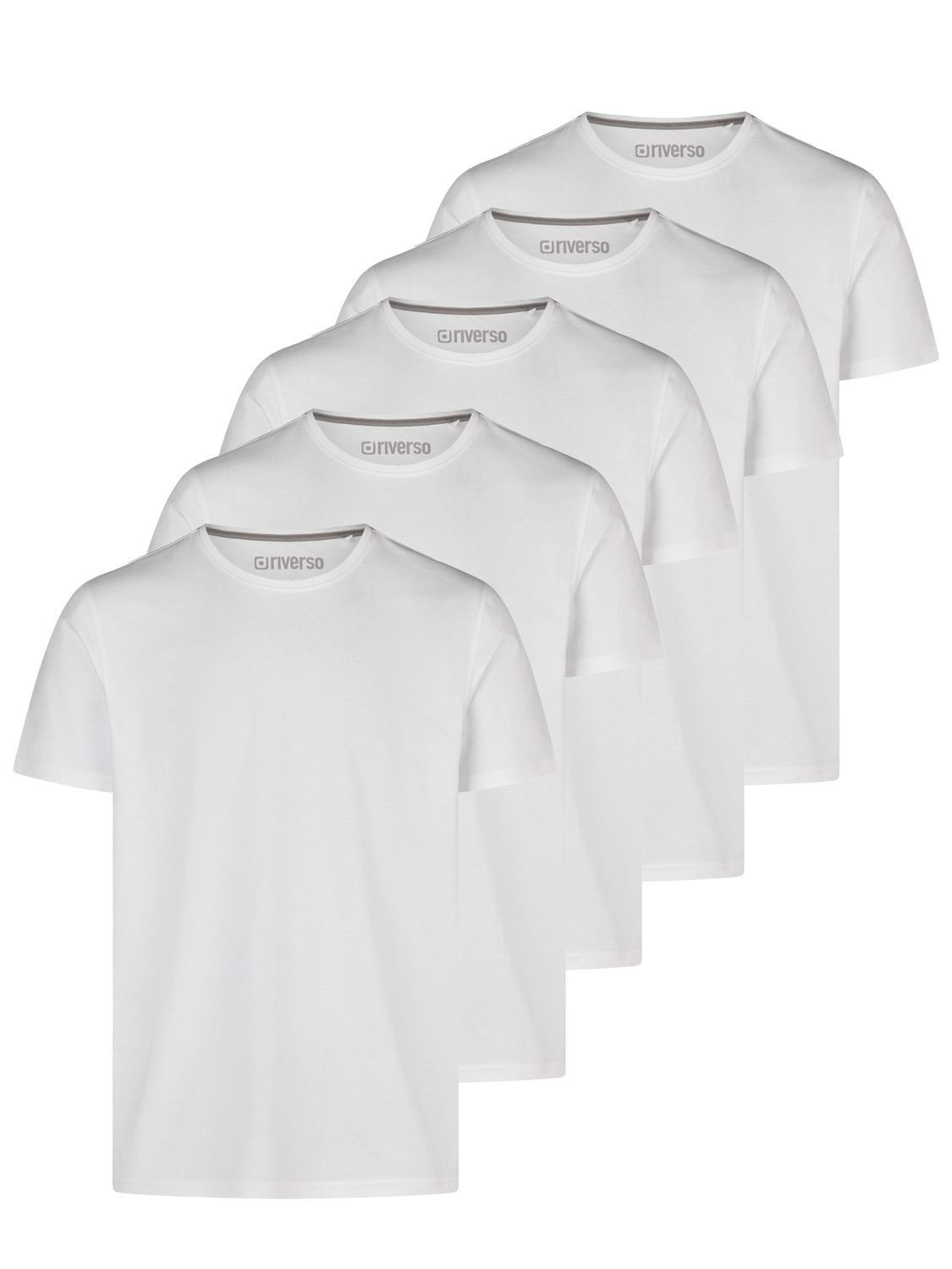 T-Shirt Herren Basicshirt RIVDean 5er Set Pack Regular Fit