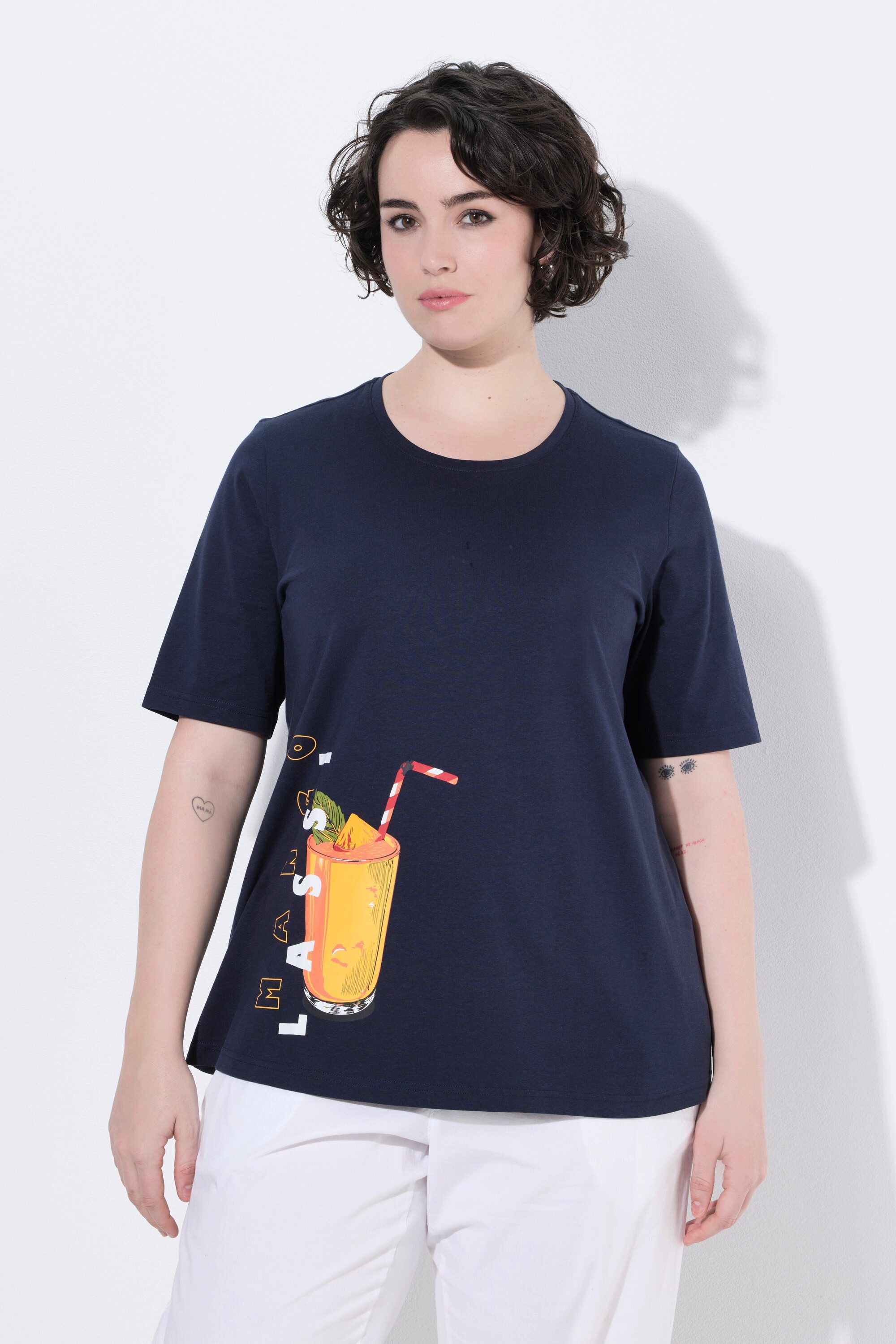 Ulla Popken T-Shirt T-Shirt Smoothie Classic Rundhals Halbarm