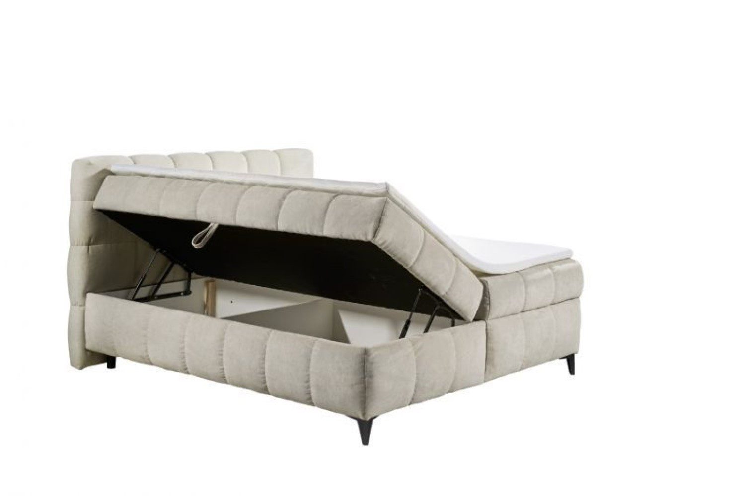 ED EXCITING DESIGN Boxspringbett Kylie 180x200 mit Topper & 7-Zonen-TFK-Matratze, H2 (Komplettbet inkl. Matratze und Topper), inkl. Topper, 7Z-TTF-Matratze, Bonellfederkern-Box, Bettkasten