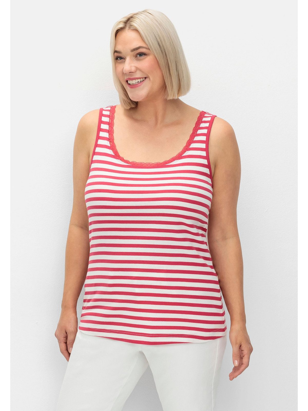 Sheego Tanktop Große Größen mit Spitze am Ausschnitt