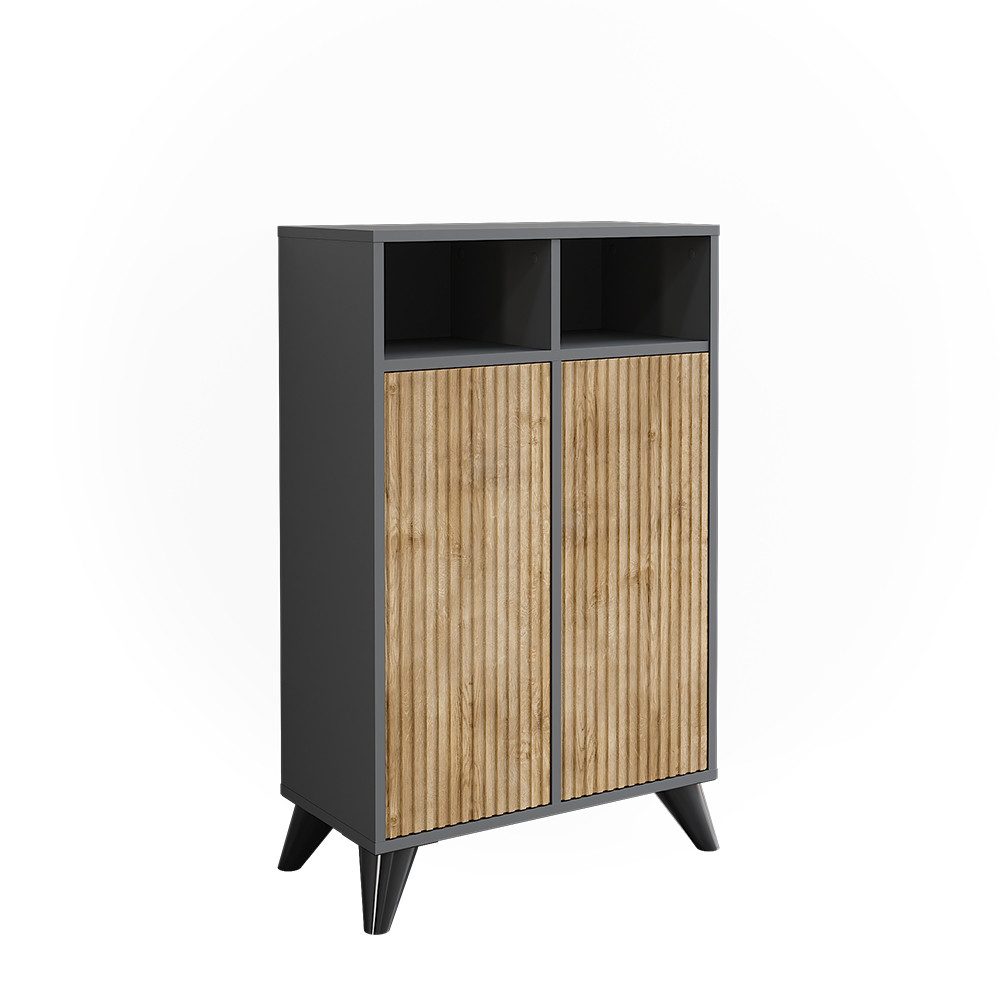 Vicco Midischrank Leano Anthrazit/Bergeiche 60 x 97 cm mit 2 Türen günstig online kaufen