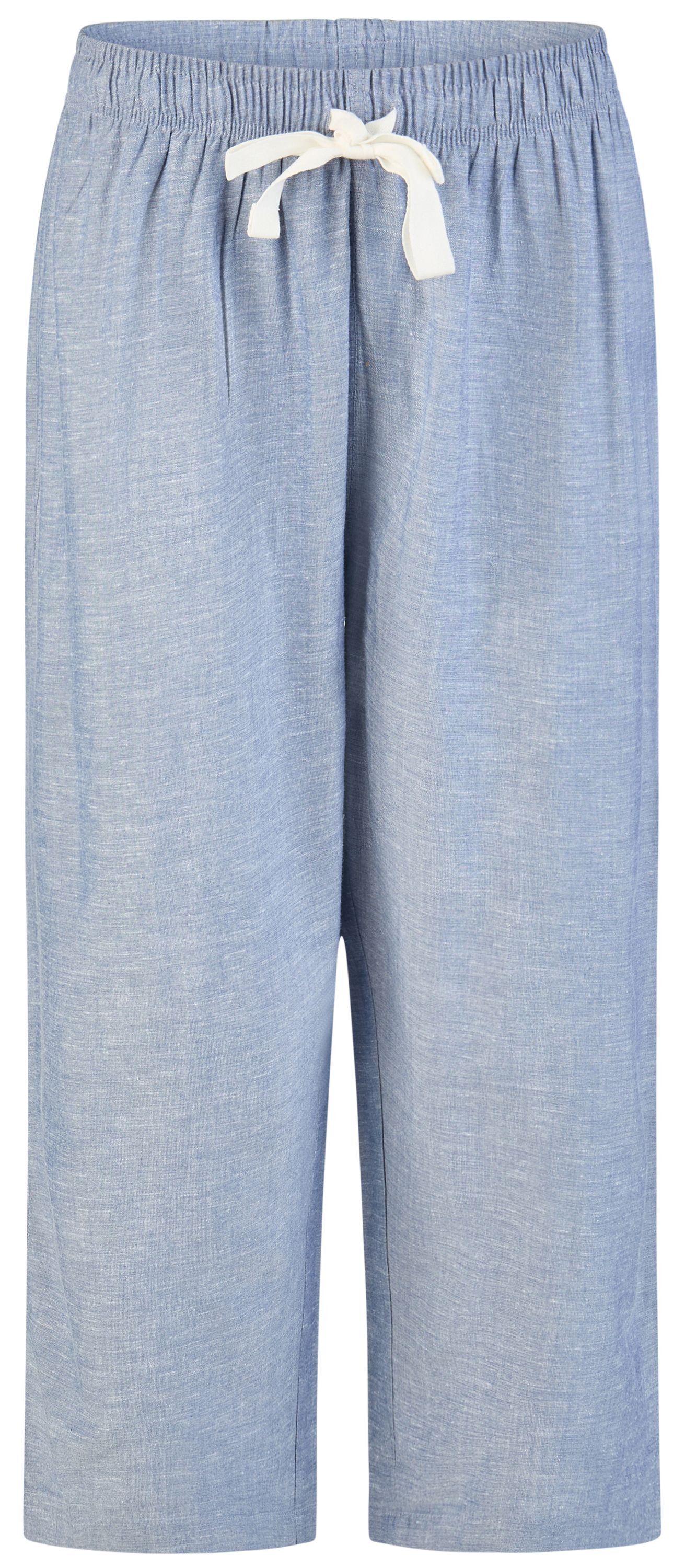 By Louise Schlafanzug Sleep Chic (Set, 2 tlg., 2-teilig) Damen Pyjama Caprihose Kurzarm Baumwolle geknöpft Sommer