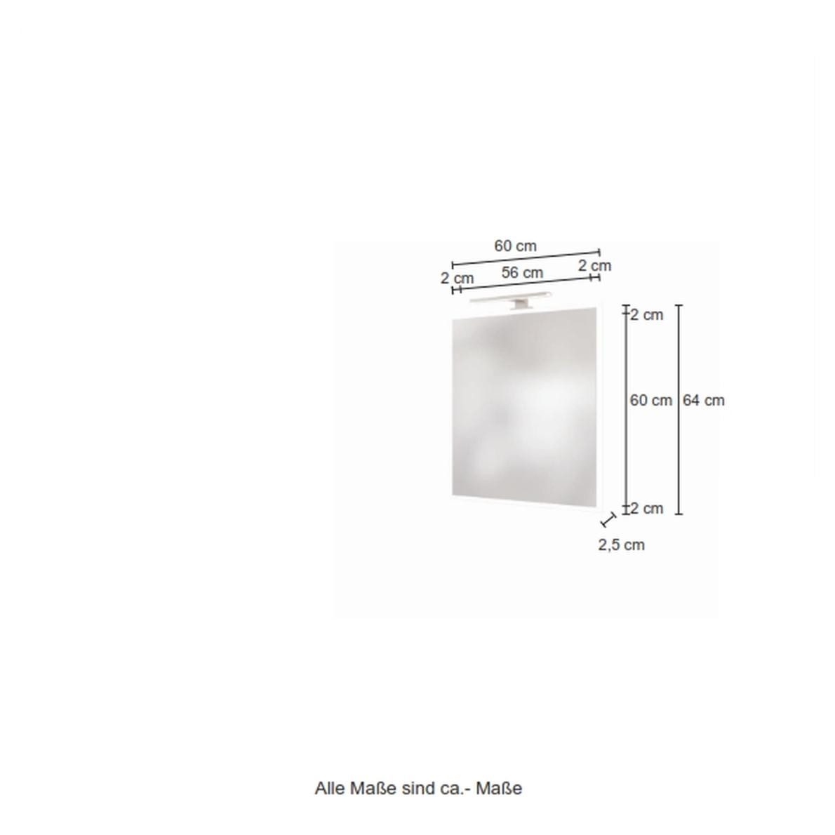 HELD MÖBEL Badspiegel 60 x 64 x 2 cm (B/H/T)