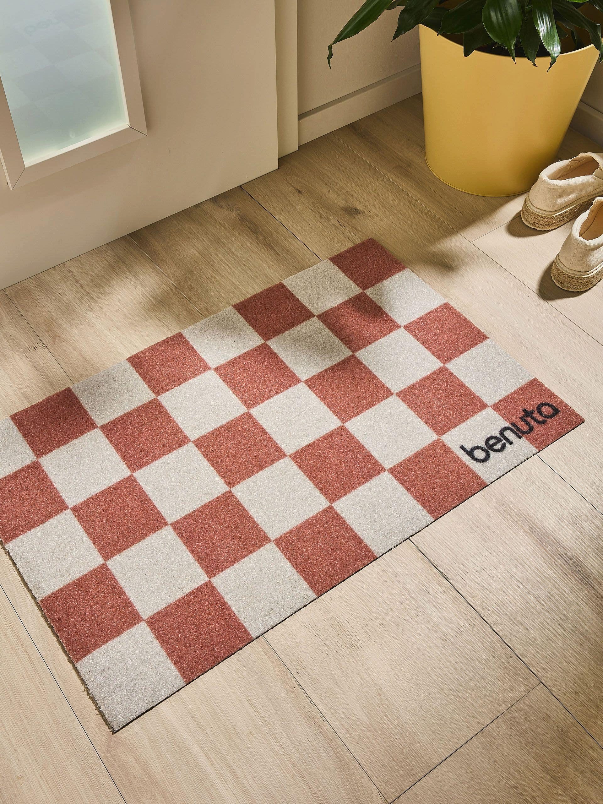 benuta Fußmatte Checker, rechteckig, Höhe: 5 mm, Kunstfaser, Berber, Ethno-Style, Wohnzimmer