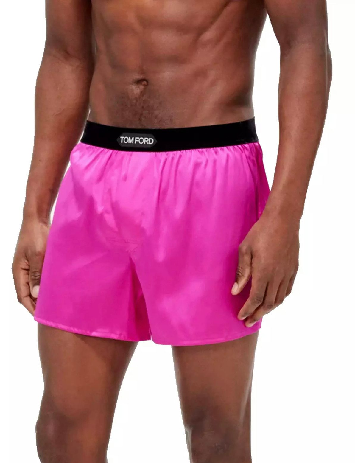 Tom Ford Боксерские мужские трусы, боксерки Seidenmischung Underwear Hose Made In Italy - Seidensatin, schwarzer Samt