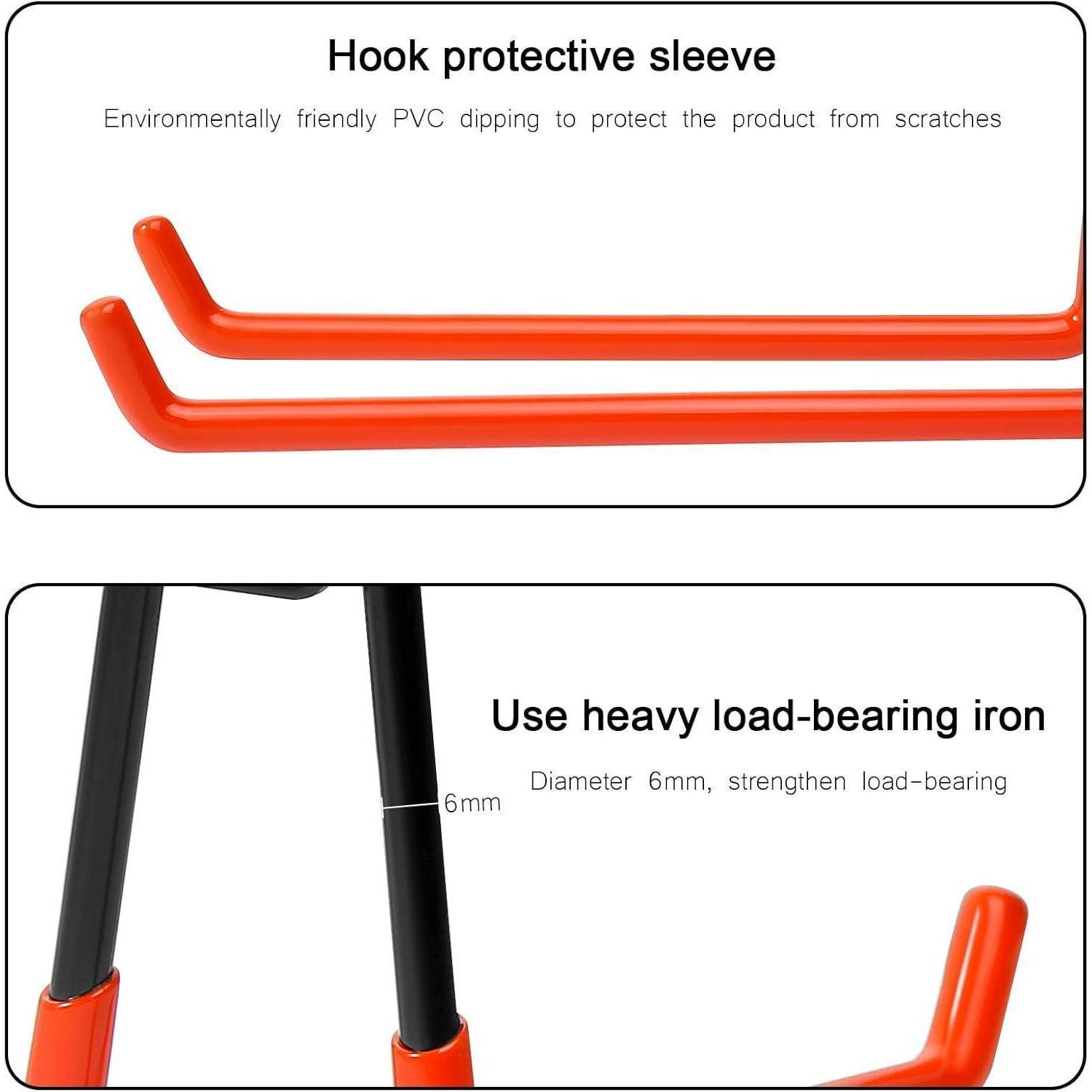 LuxusKollektion Werkzeughalter Garagenhaken Doppelhaken Wandhalterung Werkzeughalter 19*16cm Orange