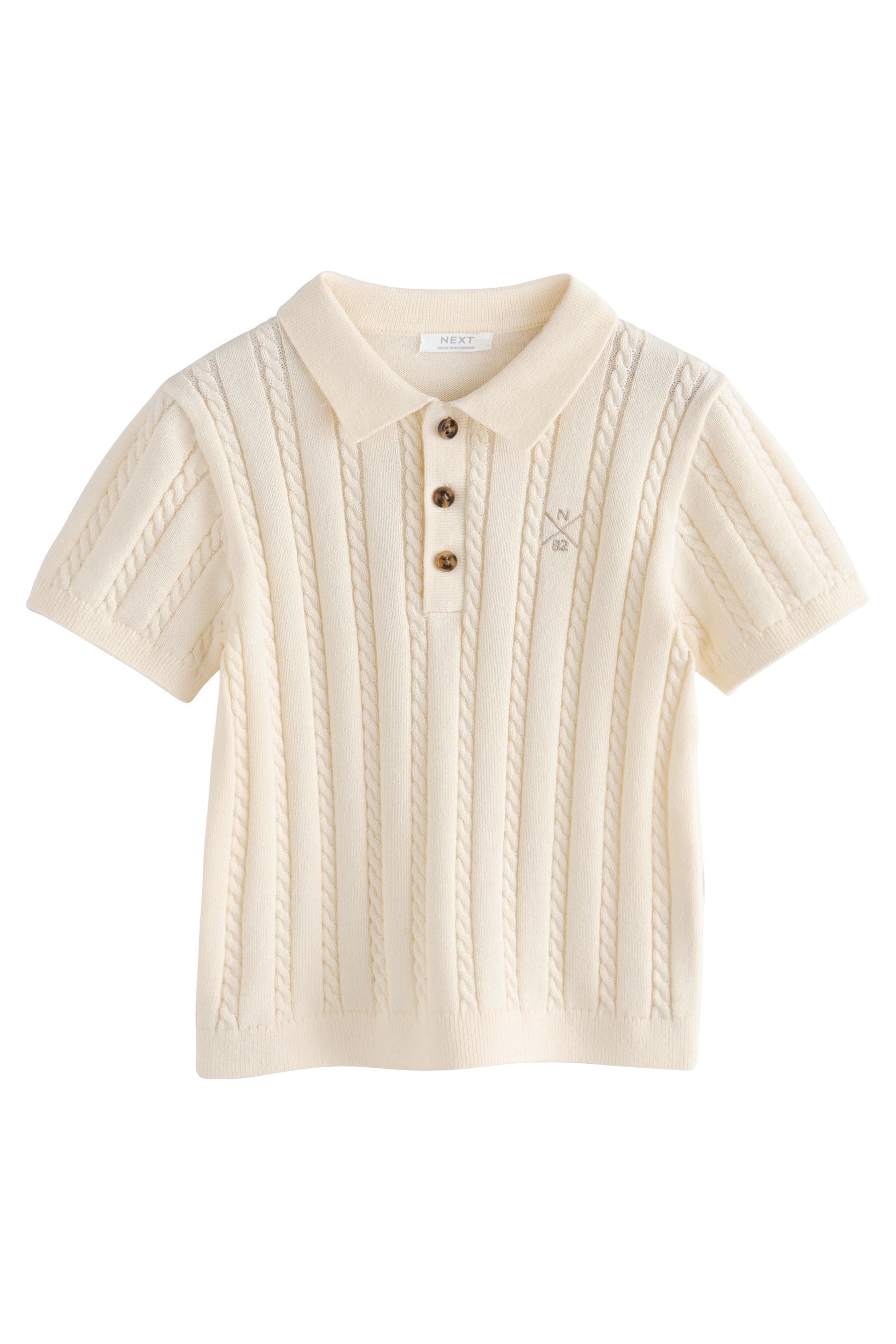 Next Poloshirt Polohemd im Zopfstrick (1-tlg)
