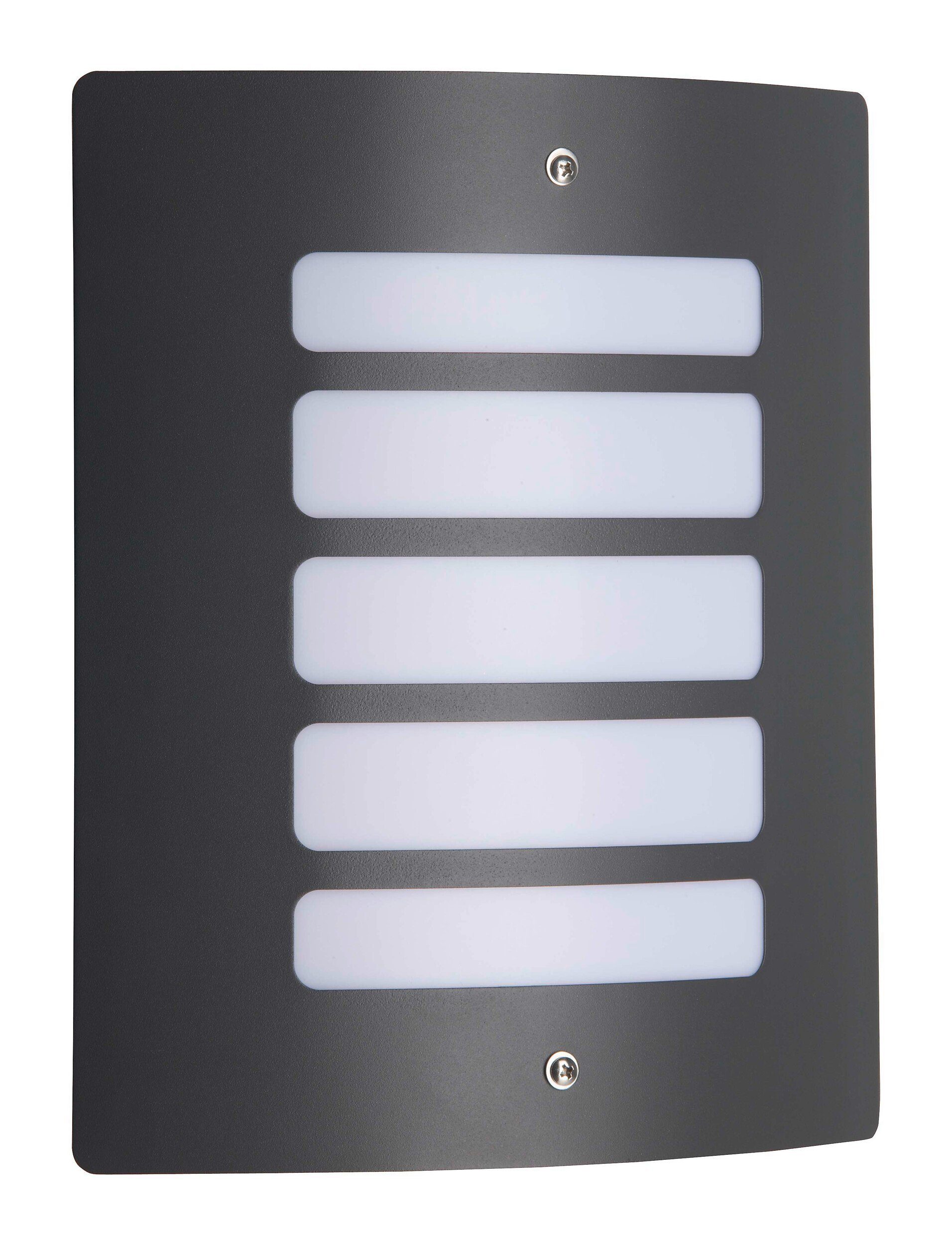 Lightbox Außen-Wandleuchte, ohne Leuchtmittel, Außen Wandlampe, 29 x 23 cm, E27, max. 60 W, IP44, Metall/Kunststoff