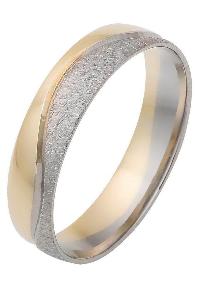 Firetti Trauring Schmuck Geschenk Gold 375 Hochzeit Ehering Trauring "LIEBE" Welle, Made in Germany - wahlweise mit oder ohne Brillanten