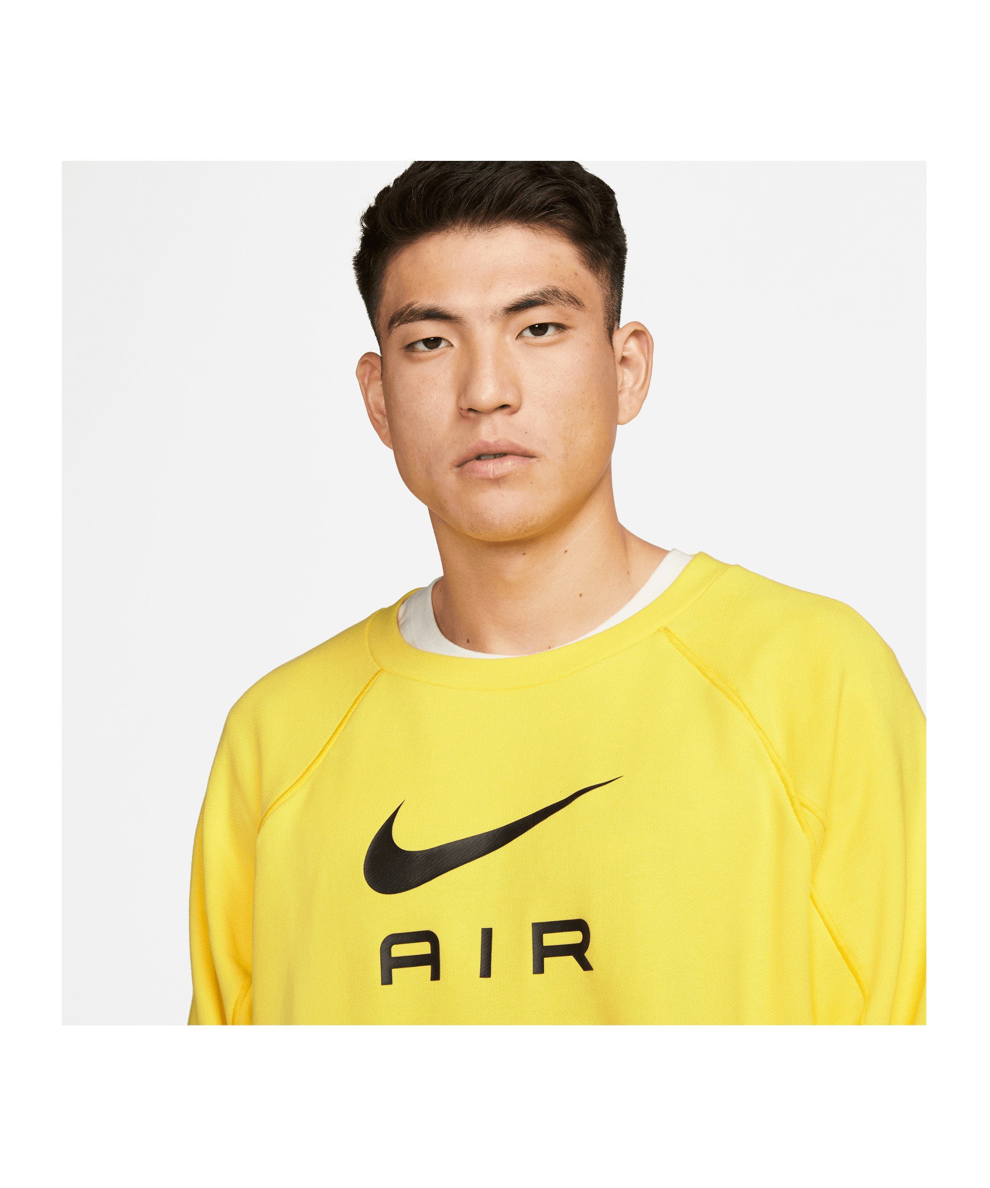 Sportswear Nike Air Sweatshirt Crew FT gelbschwarz Sweatshirt
