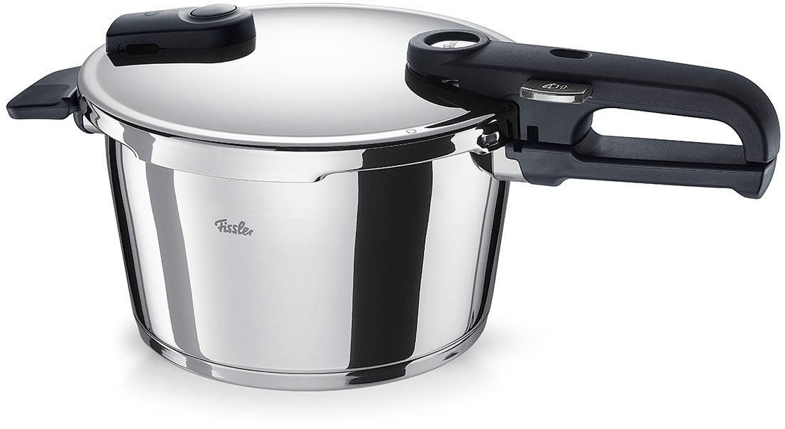 Fissler Schnellkochtopf Vitaquick® Edition, Edelstahl 18/10 (Set, 6-tlg., je 1 Topf 6 + 3,5 Liter, 1 Deckel, 1 Zusatz-Glasdeckel + Zubehör), Made in Germany, mit gelochtem Einsatz
