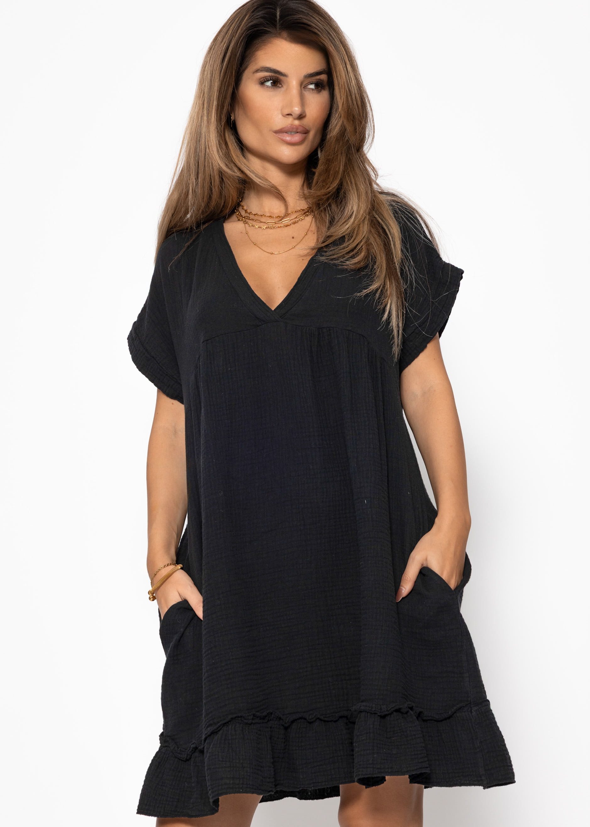 SASSYCLASSY Minikleid Musselin Kleid Damen Sommer günstig online kaufen