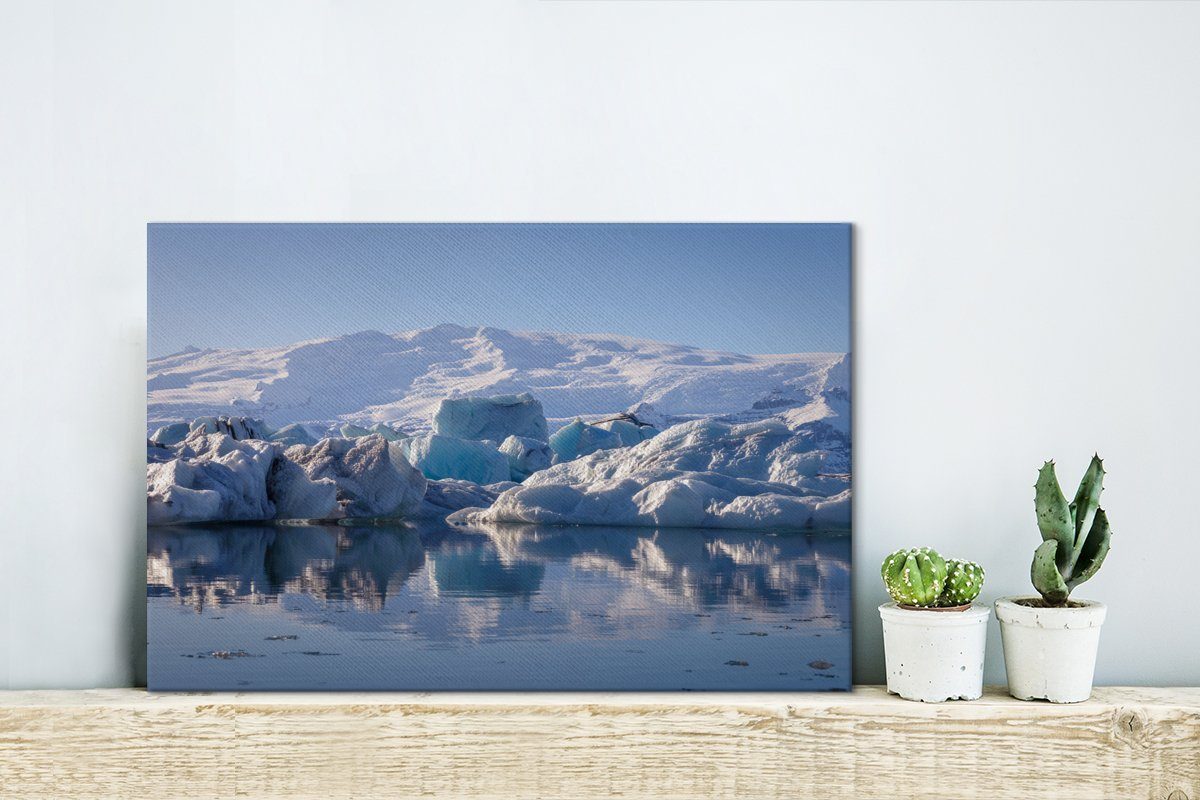 Leinwandbild OneMillionCanvasses® in Vatnajökull-Nationalparks (1 gefrorene des Wandbild Landschaft Island, cm 30x20 Aufhängefertig, Wanddeko, Die St), Leinwandbilder,