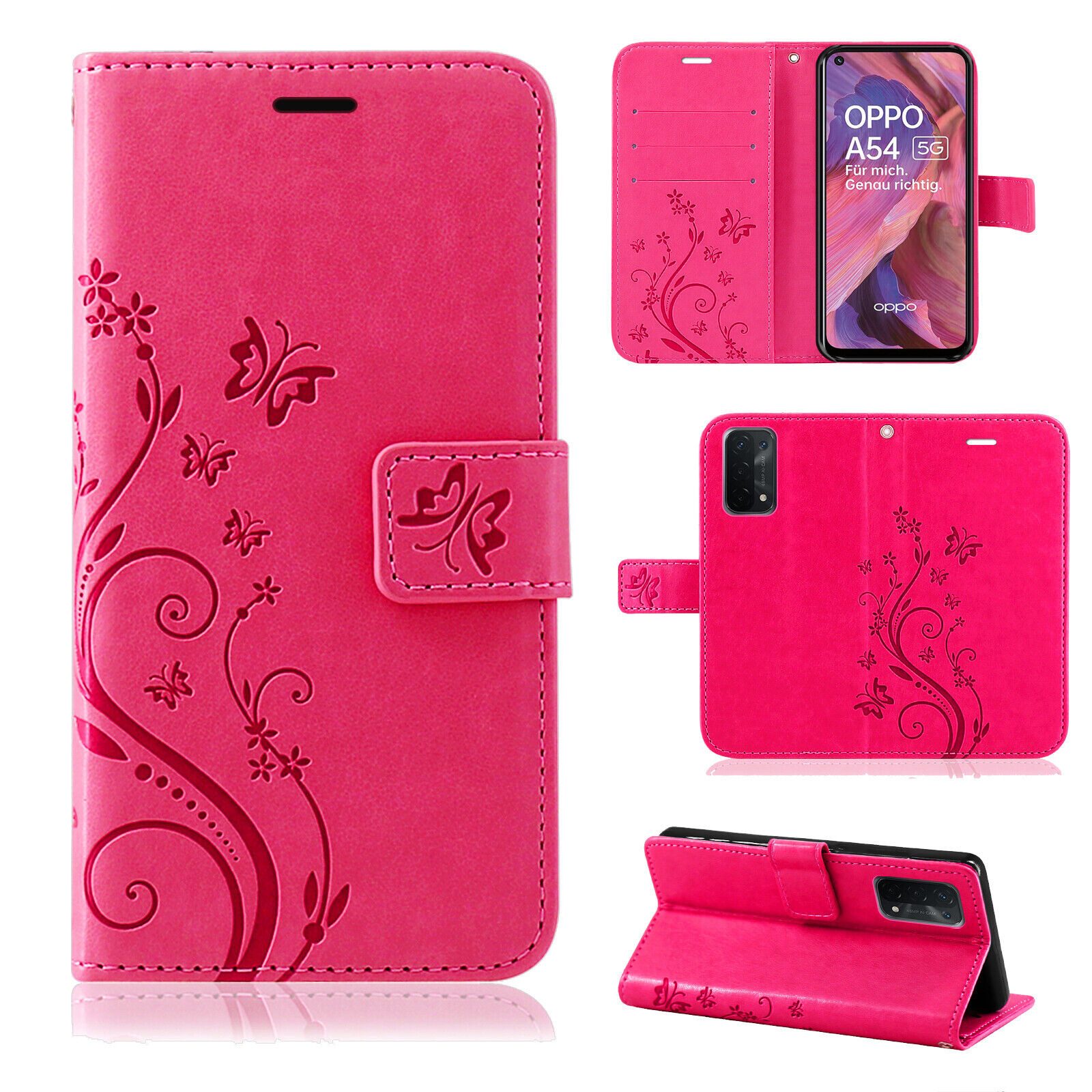 betterfon Handyhülle Handytasche für Oppo A54 5G / A74 5G Klapphülle Klapphülle, Bookstyle-Hülle: Magnetverschluss 3 Kartenfächer & Standfunktion