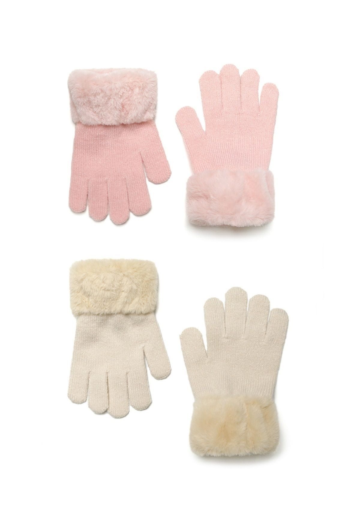 Strickhandschuhe Handschuhe mit Kunstfell, 4-er Pack (2y-14y)
