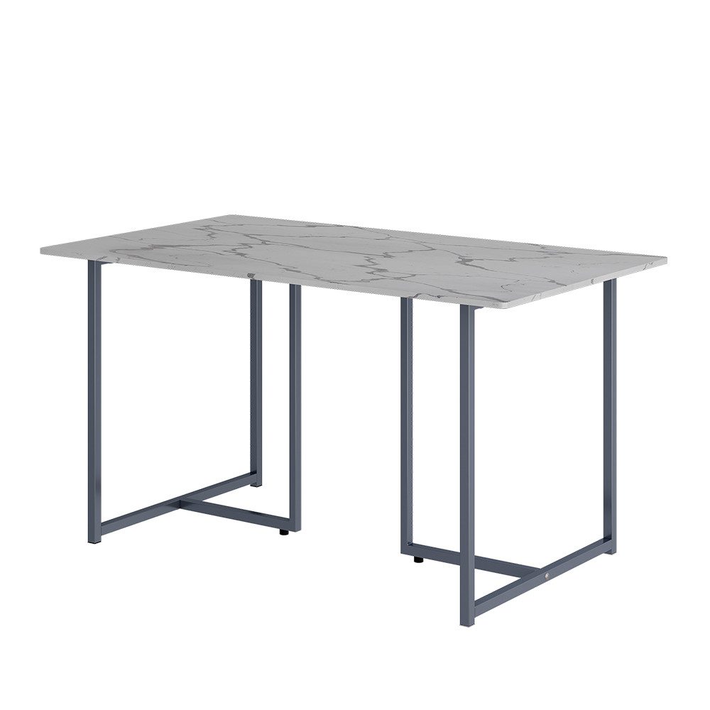 Vicco Esstisch Merido, Grau/Marmor-Weiß, 140 x 80 cm günstig online kaufen