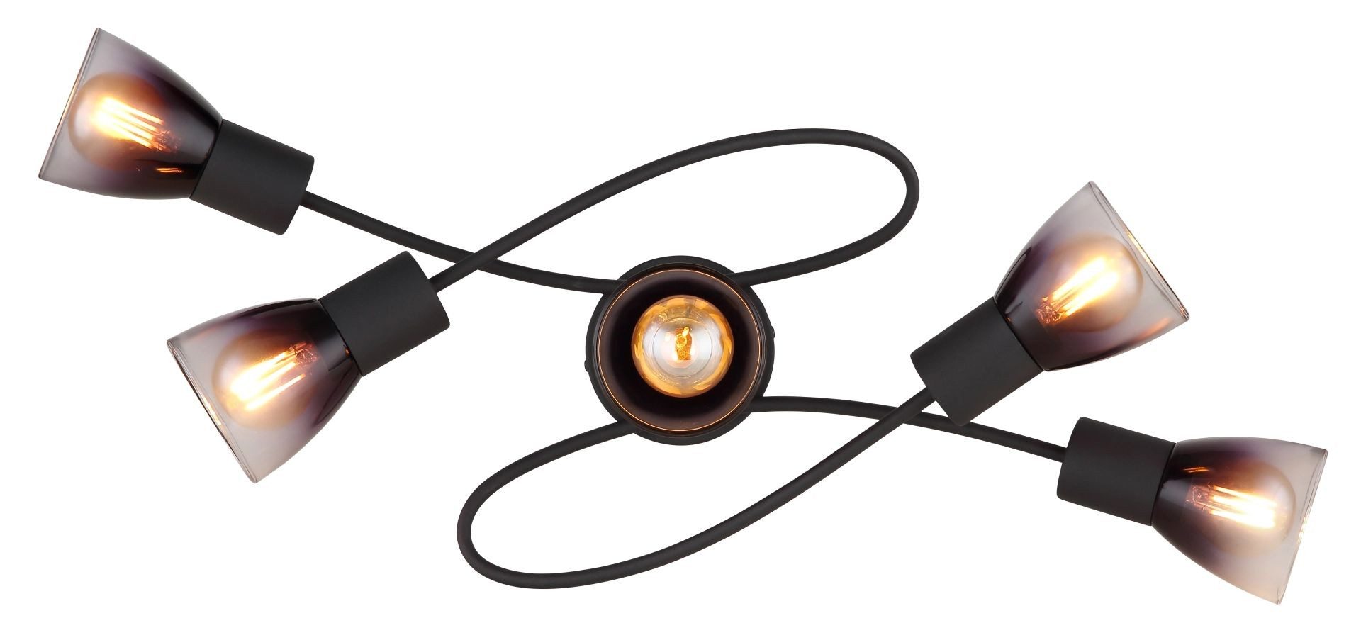 GLOBO LIGHTING Deckenleuchte SATELLA, ohne Leuchtmittel, Deckenlampe, Glas, Wohnzimmer, Schlafzimmer