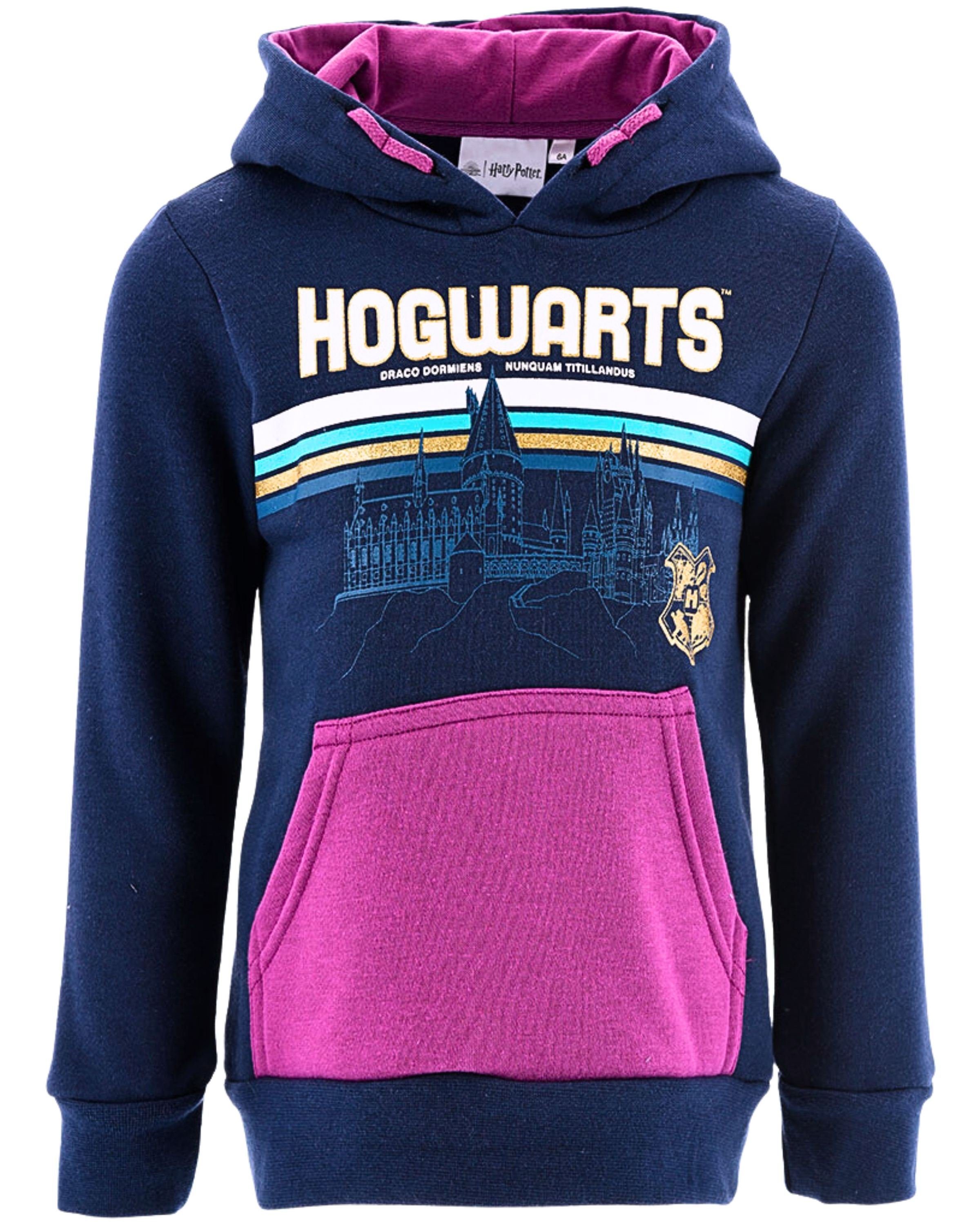 Hogwarts Hoodie Gr. Dunkelblau Harry - Kapuzenpullover 116 152 Mädchen Potter cm