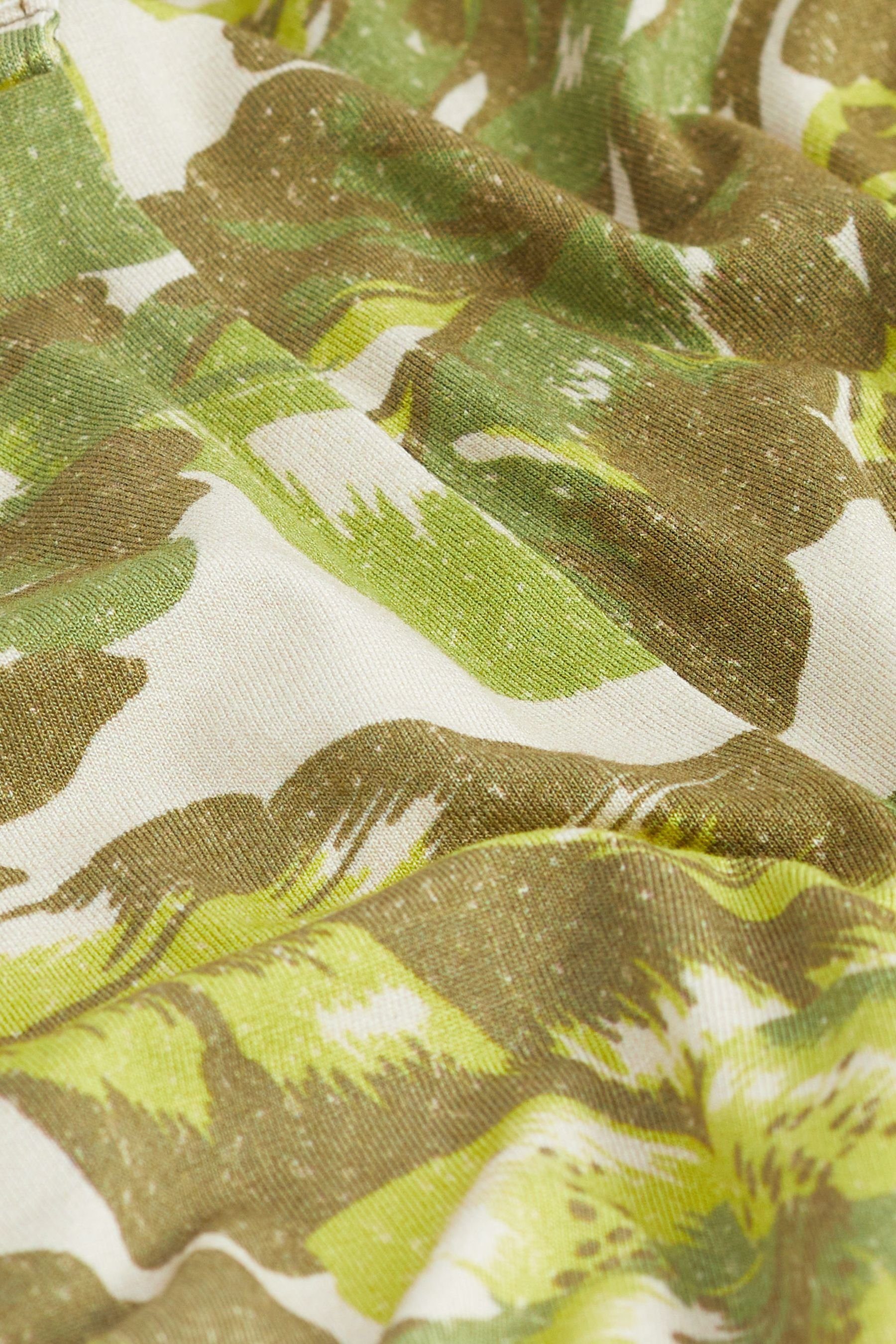 Print Spitzenbesatz Jersey-Shorts Green (1-tlg) Leaf mit Sweatshorts Next