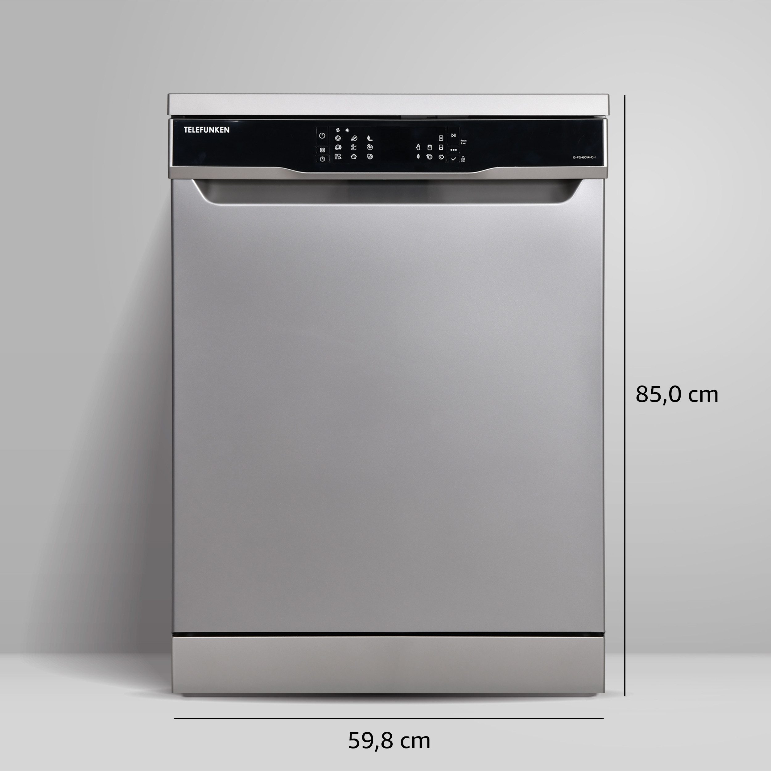 Telefunken Standgeschirrspüler G-FS-6014-C-I, 9 l, 12 Maßgedecke, Spülmaschine freistehend 60 cm, 9 Programme, AquaStop, Auto-Door – Bild 4 von 5