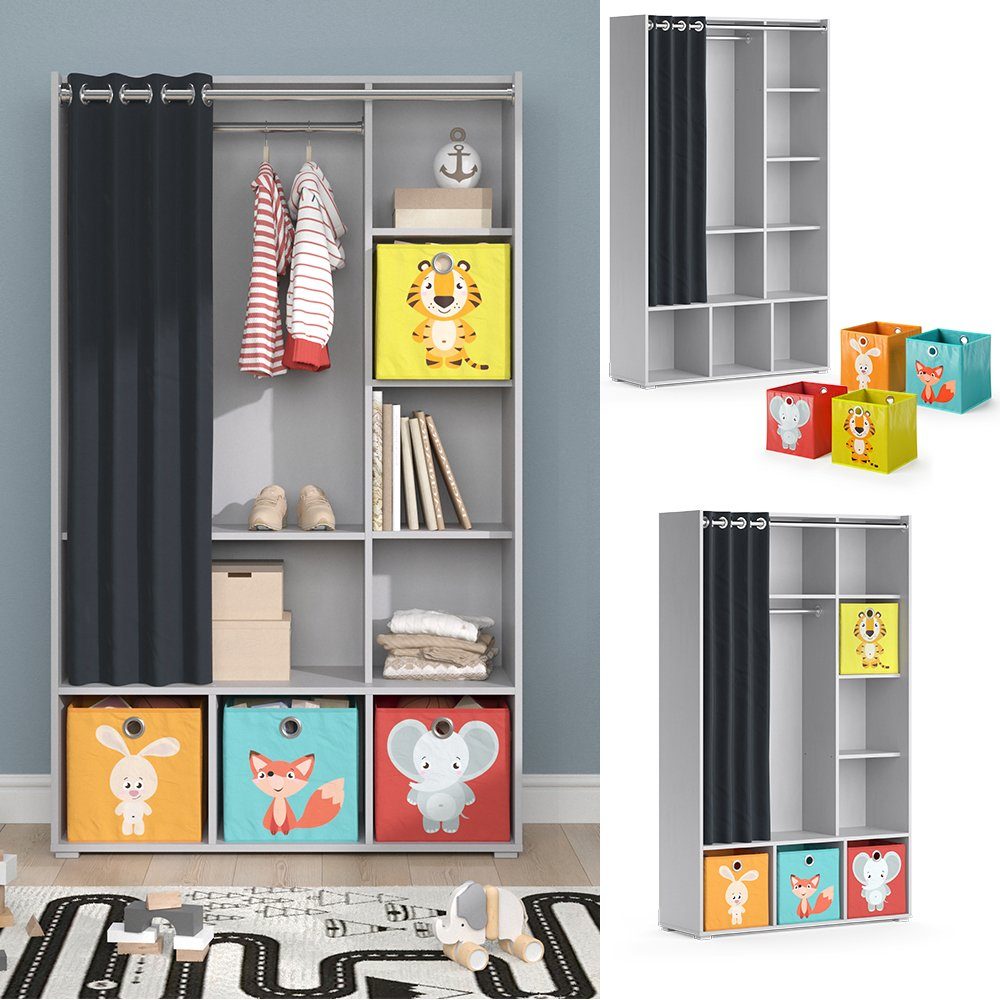 Vicco Kleiderschrank Luigi, Hellgrau, 105.8 x günstig online kaufen