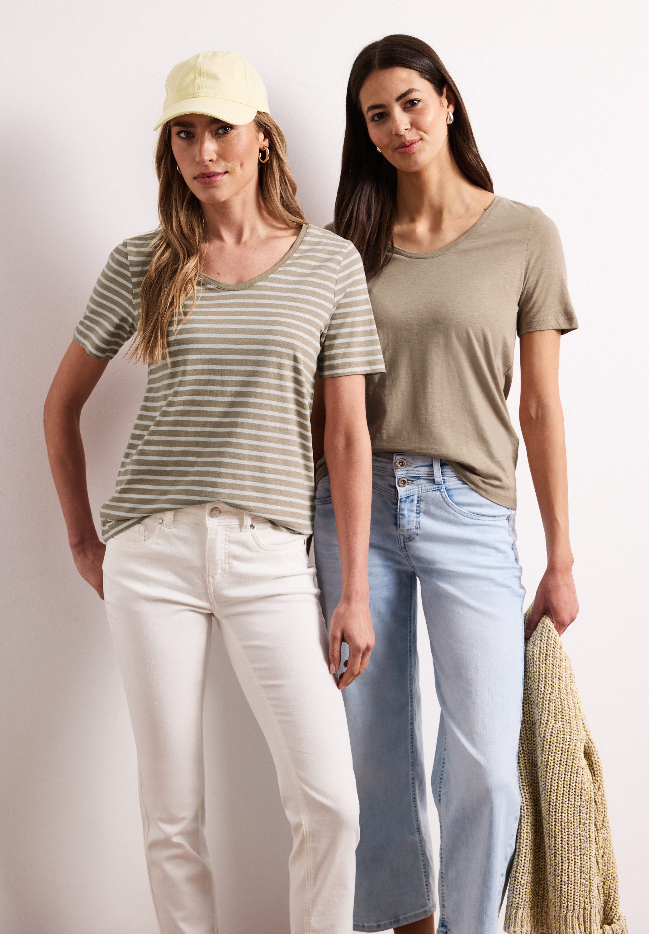 STREET ONE T-Shirt mit abgerundetem V-Ausschnitt – Bild 4 von 5