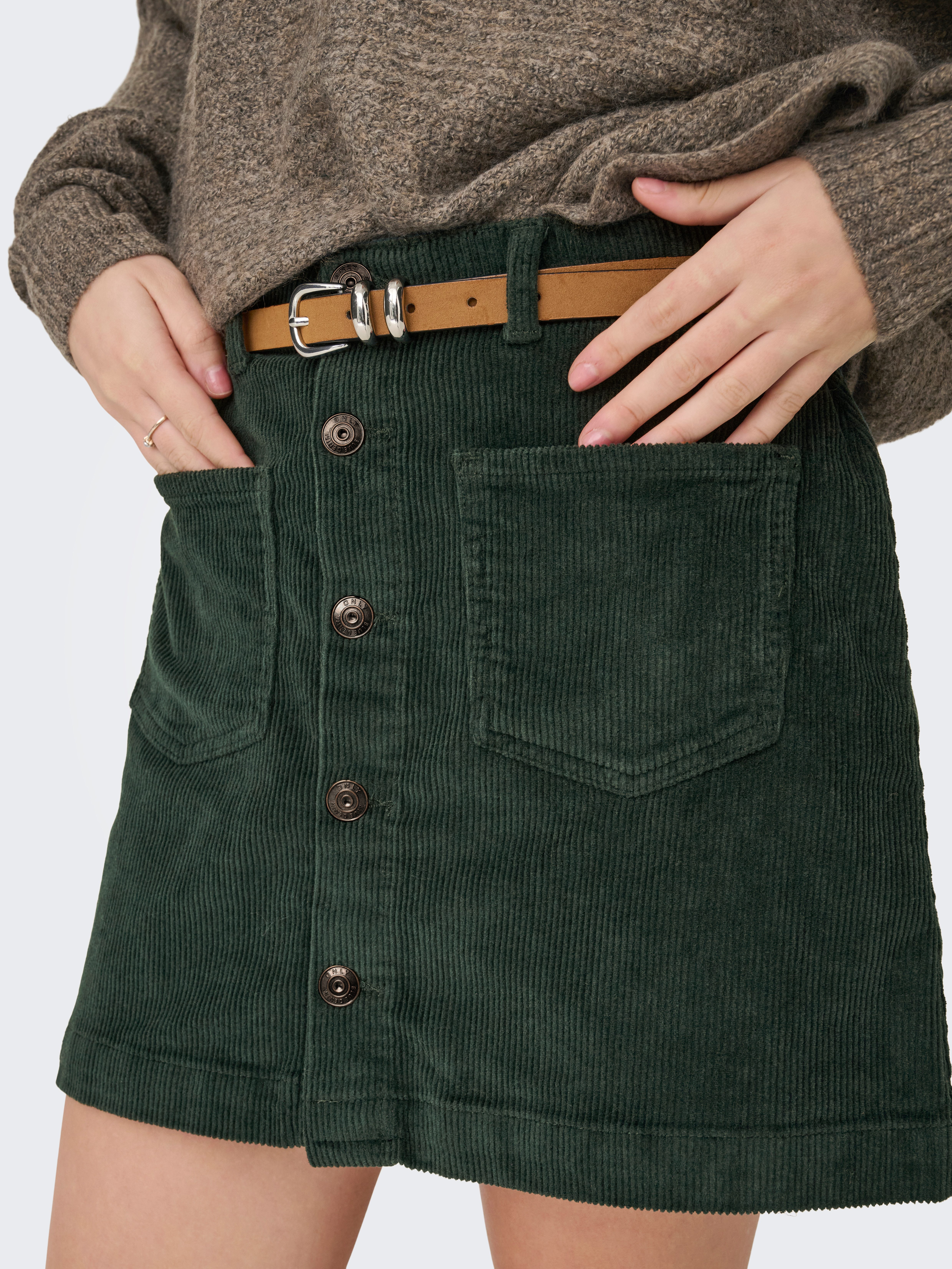 ONLY Cordrock ONLAMAZING HW CORD SKIRT Baumwollmischung