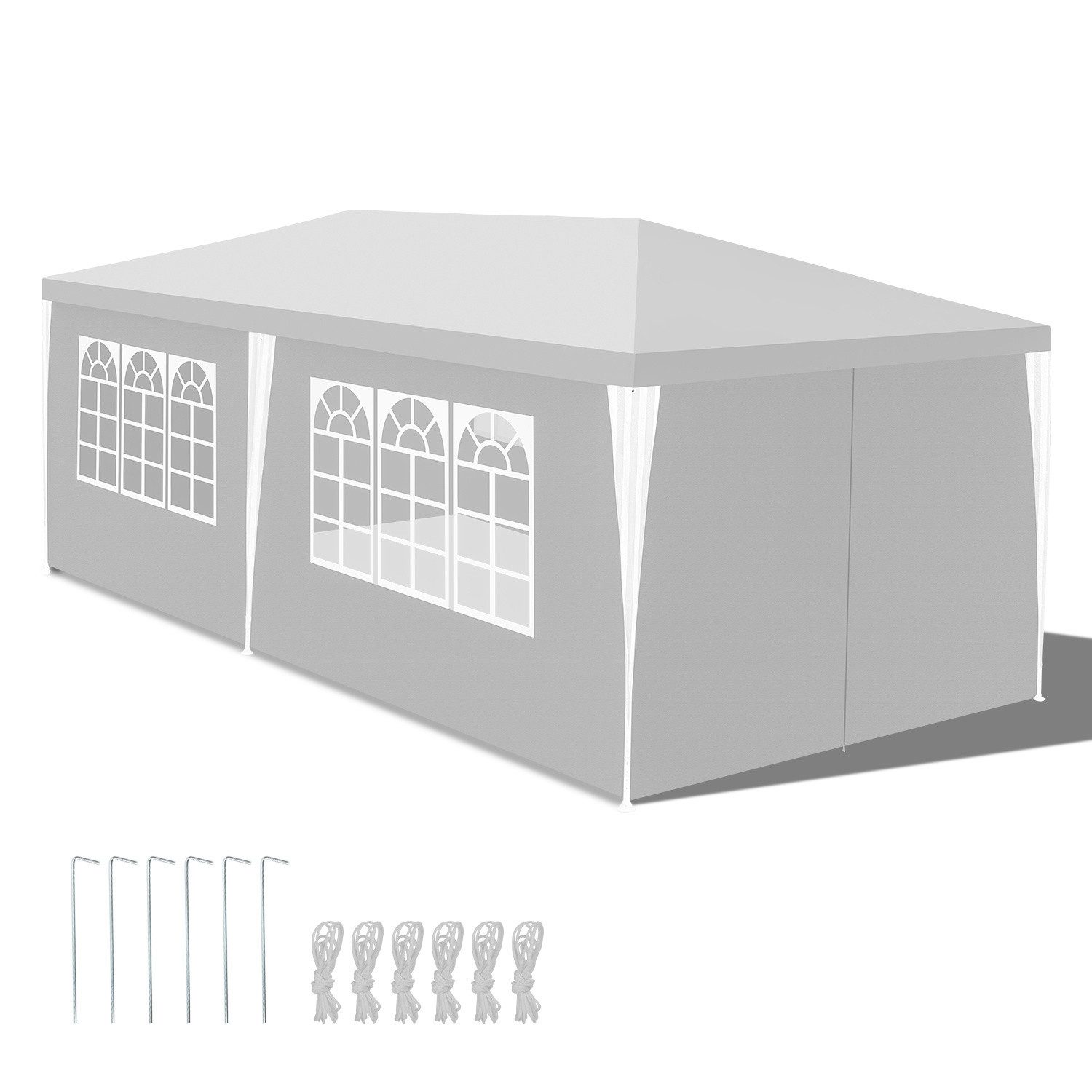 Clanmacy Pavillonseitenteil pavillon 3x6 m Gartenpavillon mit seitenteilen wasserdicht
