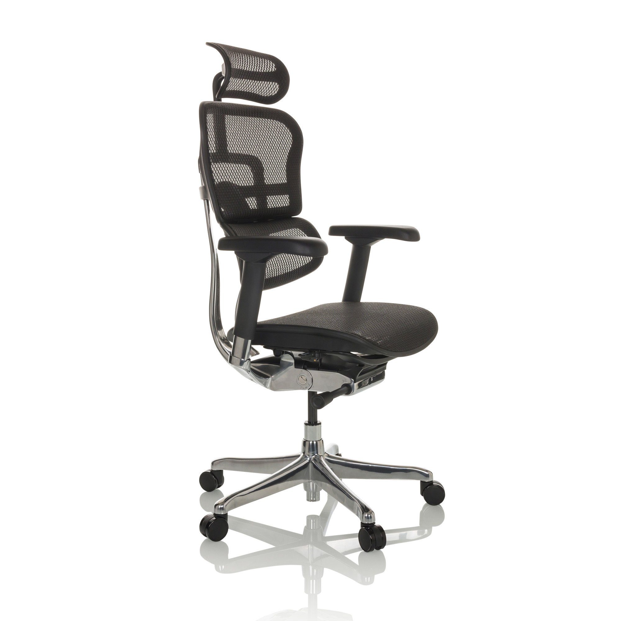 hjh Netzstoff Drehstuhl St), Luxus Chefsessel I (1 ergonomisch OFFICE Bürostuhl ERGOHUMAN Schwarz