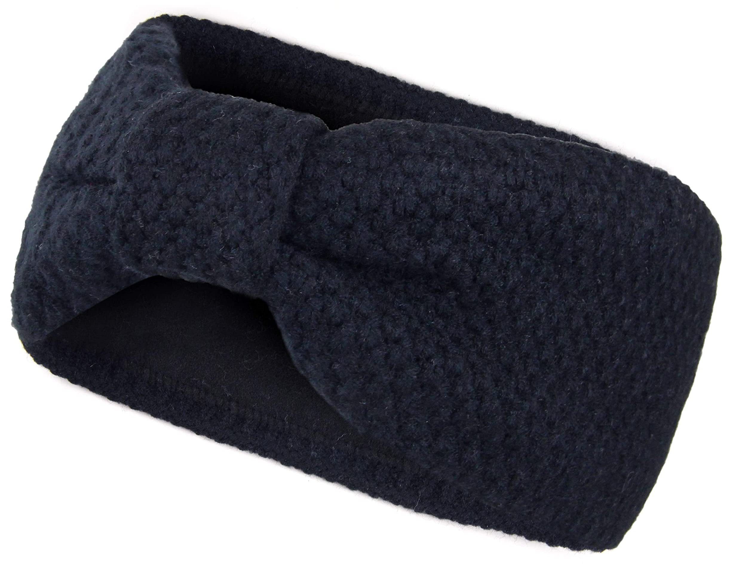 Frentree Stirnband Gefüttertes Haarband, Теплые наушники für Damen und Mädchen, Strickmuster mit Schleife und weichem Fleece Innenfutter