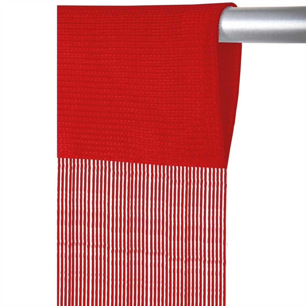 Vorhang, Arsvita, Stangendurchzug (1 St), abdunkelnd, Fadenvorhang mit Stangendurchzug, individuell kürzbare Gardine, moderner und eleganter Dekorationsartikel in vielen Farben und Ausführungen Rot