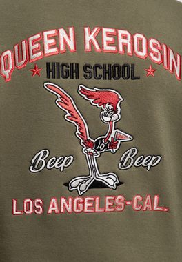 QueenKerosin Collegejacke Beep Beep mit großer Rückenstickerei