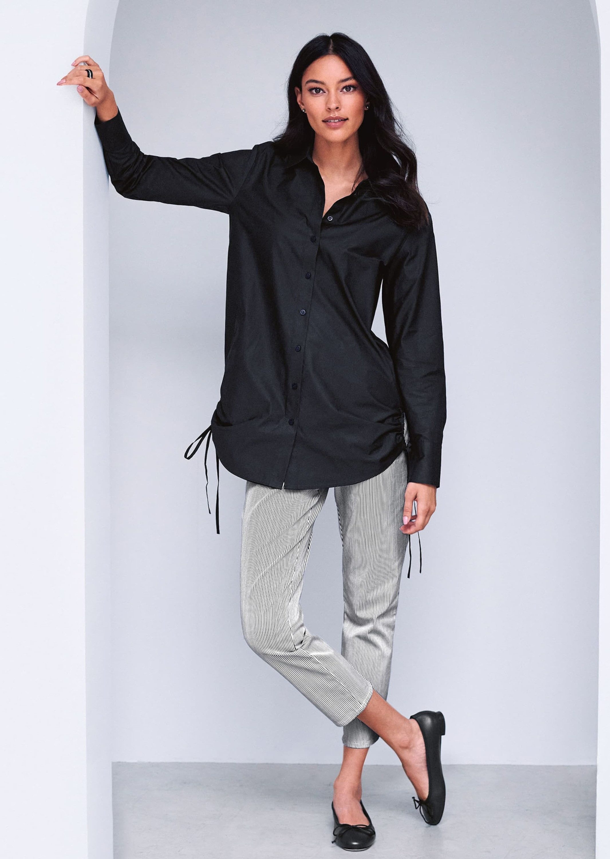 Hemdbluse Blusenhemd im Oversized-Style