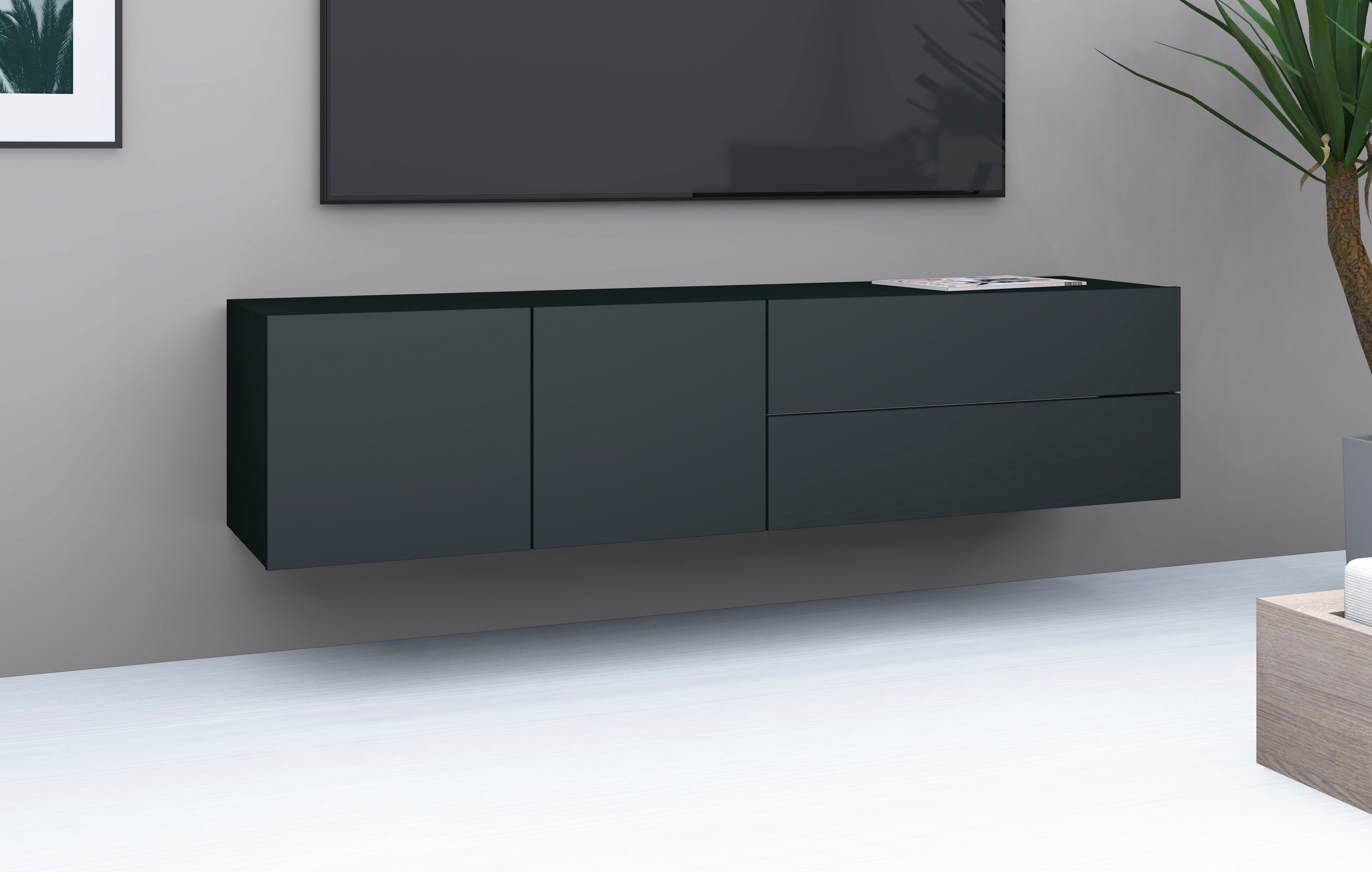 borchardt Möbel Lowboard Sophia, TV-Schrank Breite 152 cm, Breite 152 cm, hängend montierbar