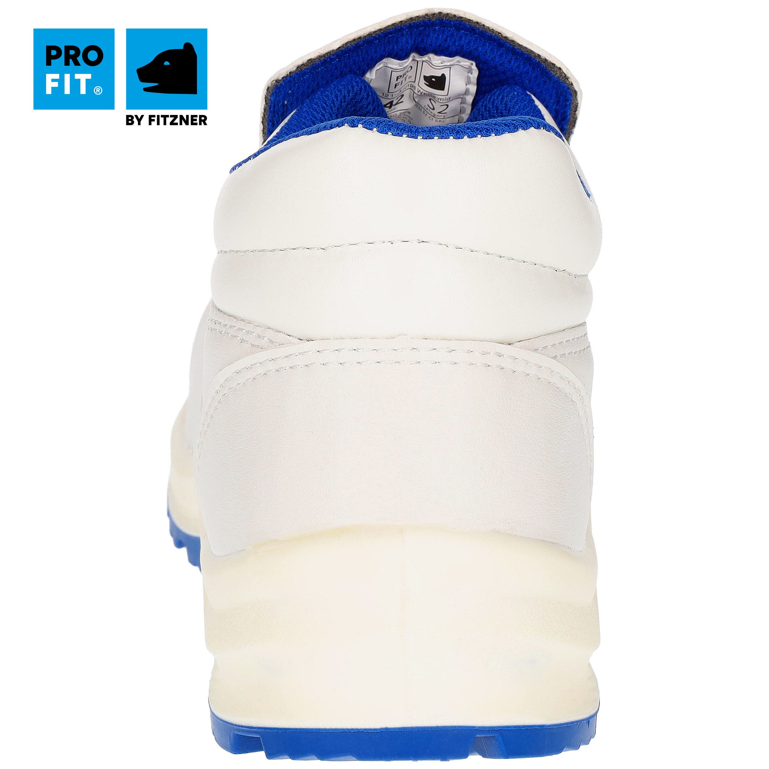 PRO FIT 121 ESD Sicherheitsschuhe S2 "Arctos white mid", weiß/blau Arbeitsschuh (1, Paar) Zehenschutzkappe, Atmungsaktiv, für Arbeiten im Weißbereich – Bild 3 von 5