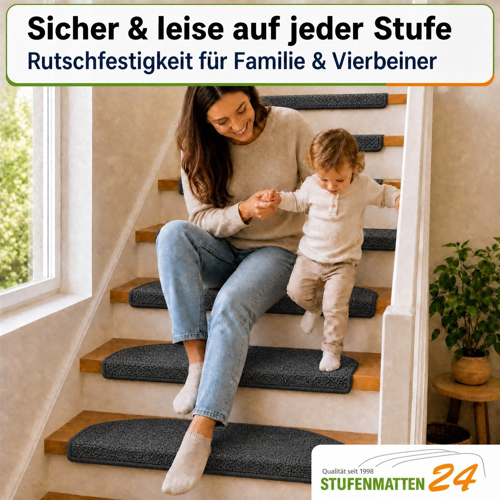 Metzker® Stufenmatte Stufenmatten Rambo New Halbrund Einzeln und SparSet´s, halbrund, Höhe: 5 mm, 15 Stück im Set - Anthrazit – Bild 2 von 5