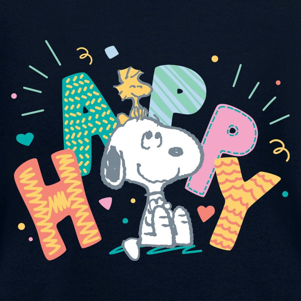 Spreadshirt Langarmshirt Peanuts Snoopy Happy Glücklich Baby Langarm Shirt (1-tlg)