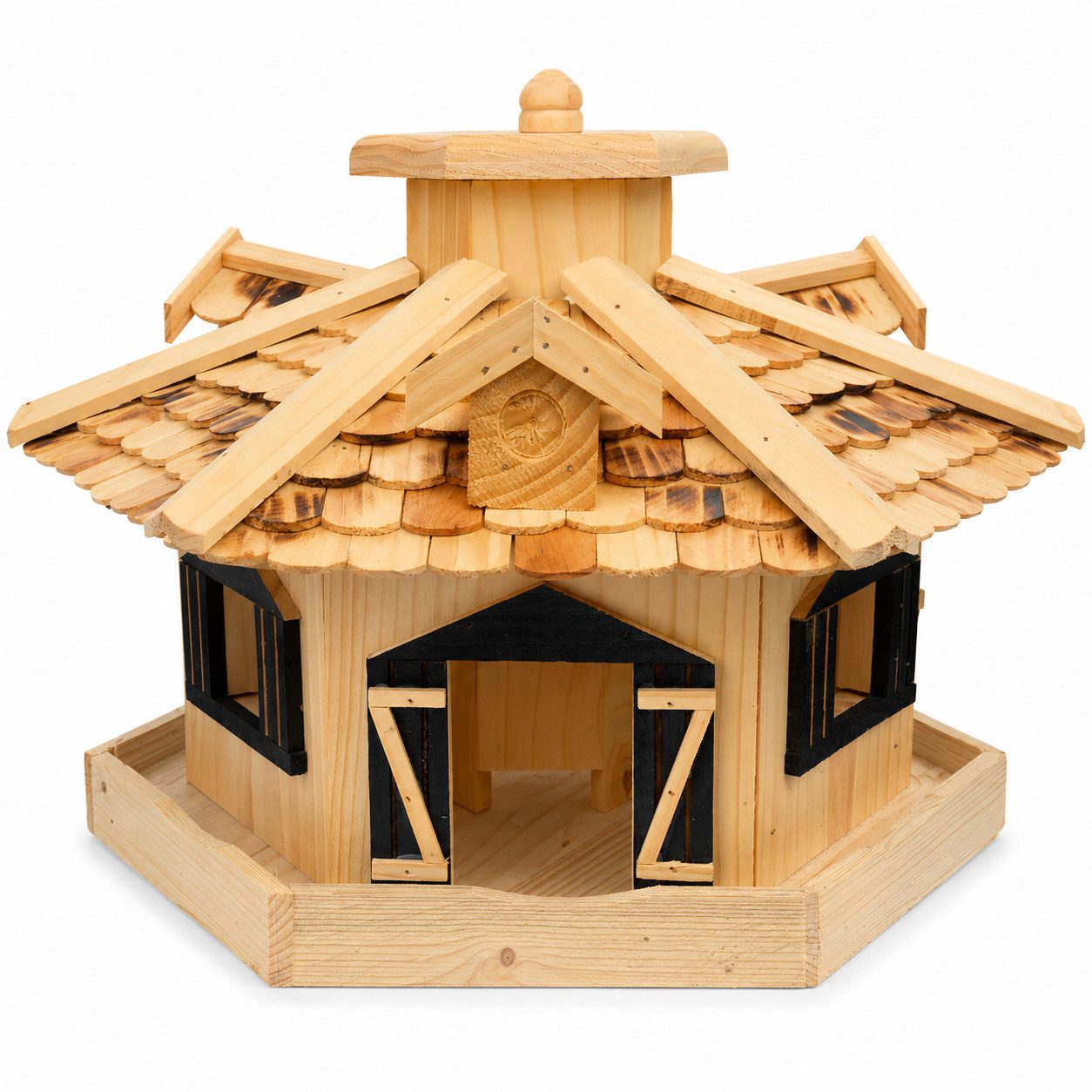 Holzdekoladen Vogelhaus Vogelhaus aus Holz optional mit Ständer – Dekorative Gartendeko